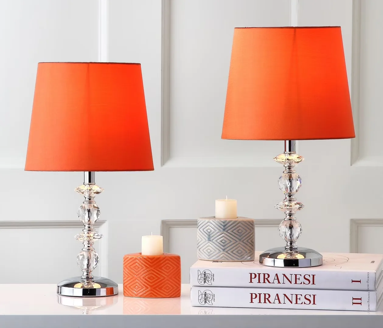 Innovative Lamp Set with LED, Glam, No Assembly Required - Crystal Orange Model A4795E