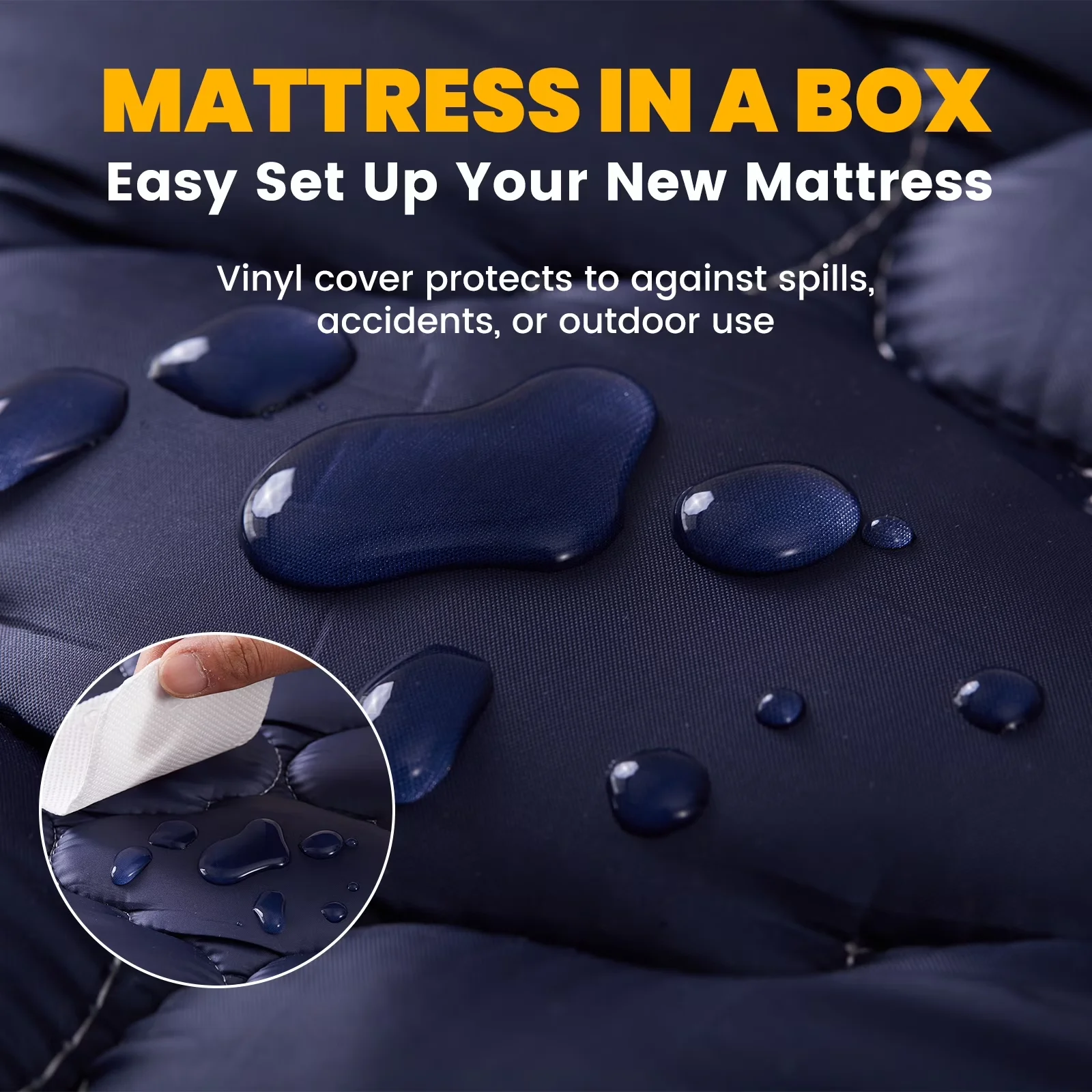 Quality Mattresses Accessory with Water-Resistant, Antimicrobial, Stain Resistant - Blue Memory Foam Model 2FE72F