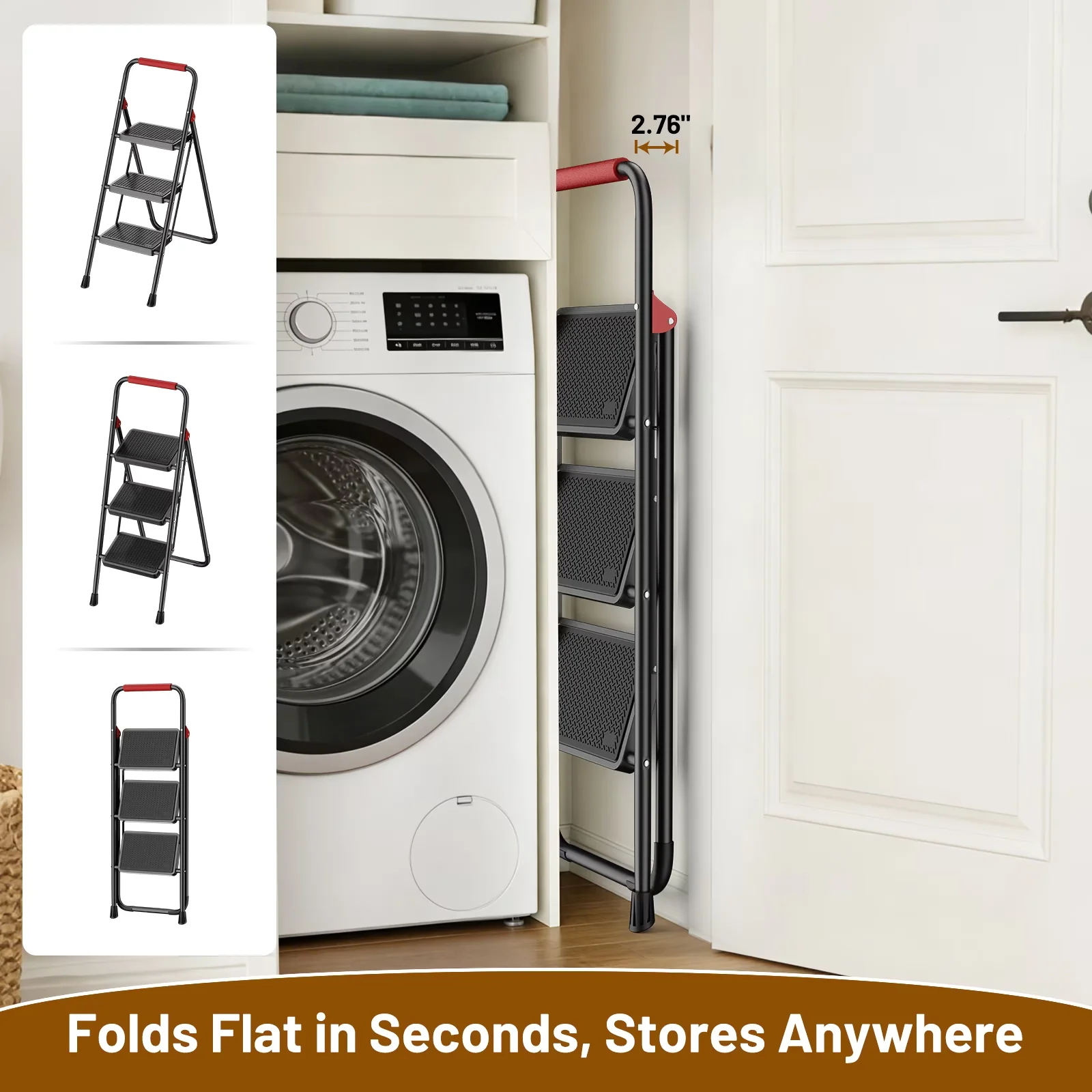 Ladders And Step Stool Modern with Anti-Slip, Foldable - Steel for Auto Model E1A1F8