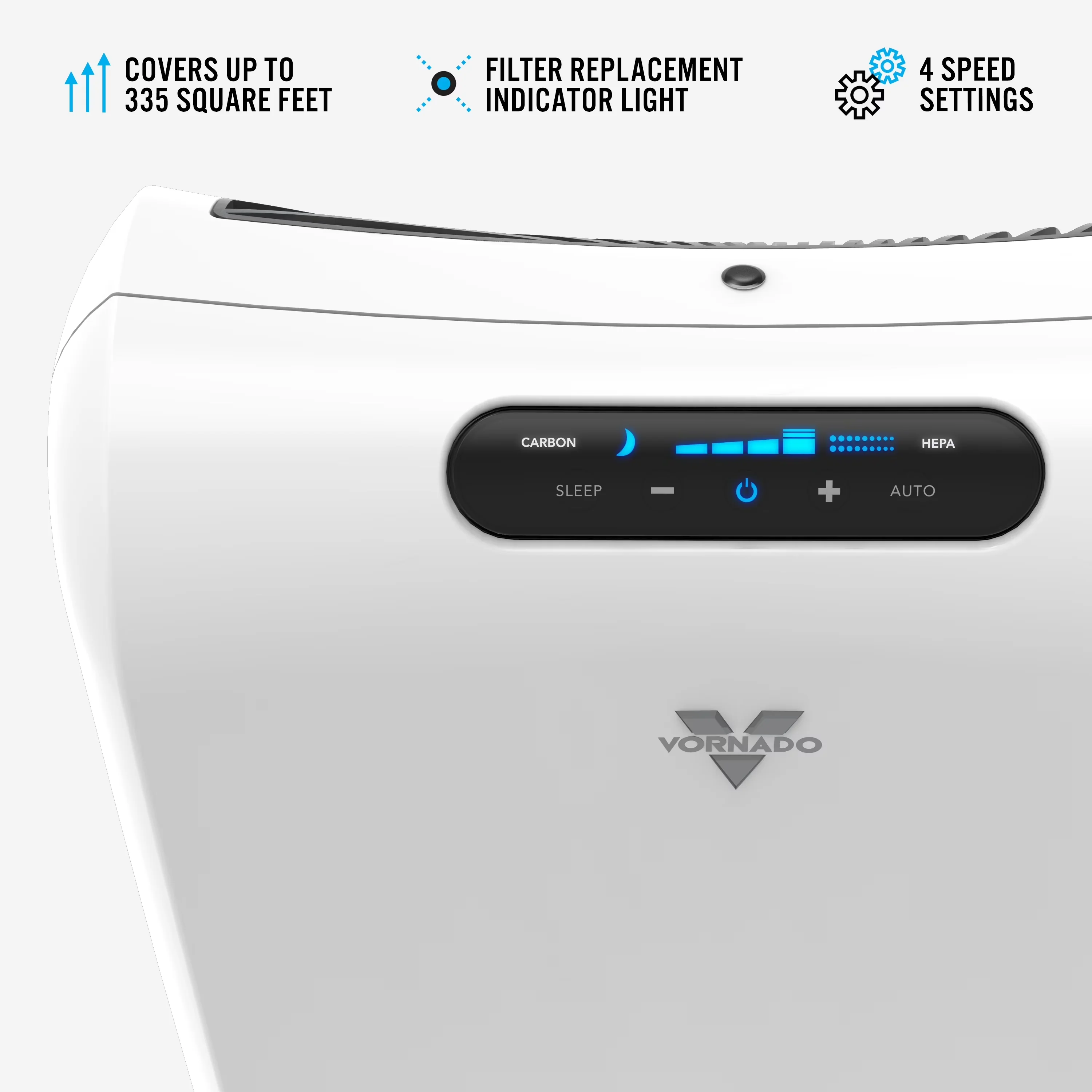 Classic Air Purifier with Filter Change Indicator, Ice White, AC550 Whole Room True HEPA - White Model 45463A