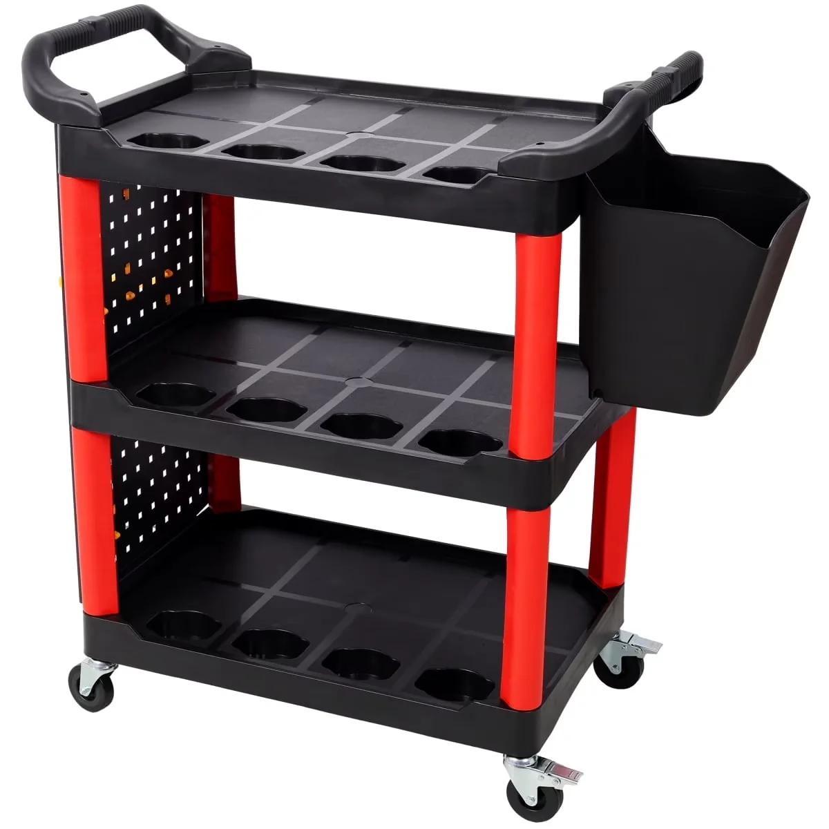 Toolstorage Classic with Easy Clean, 3 Tier Rolling Auto Detail Cart - Black Plastic for Garage Model 0AFC3F