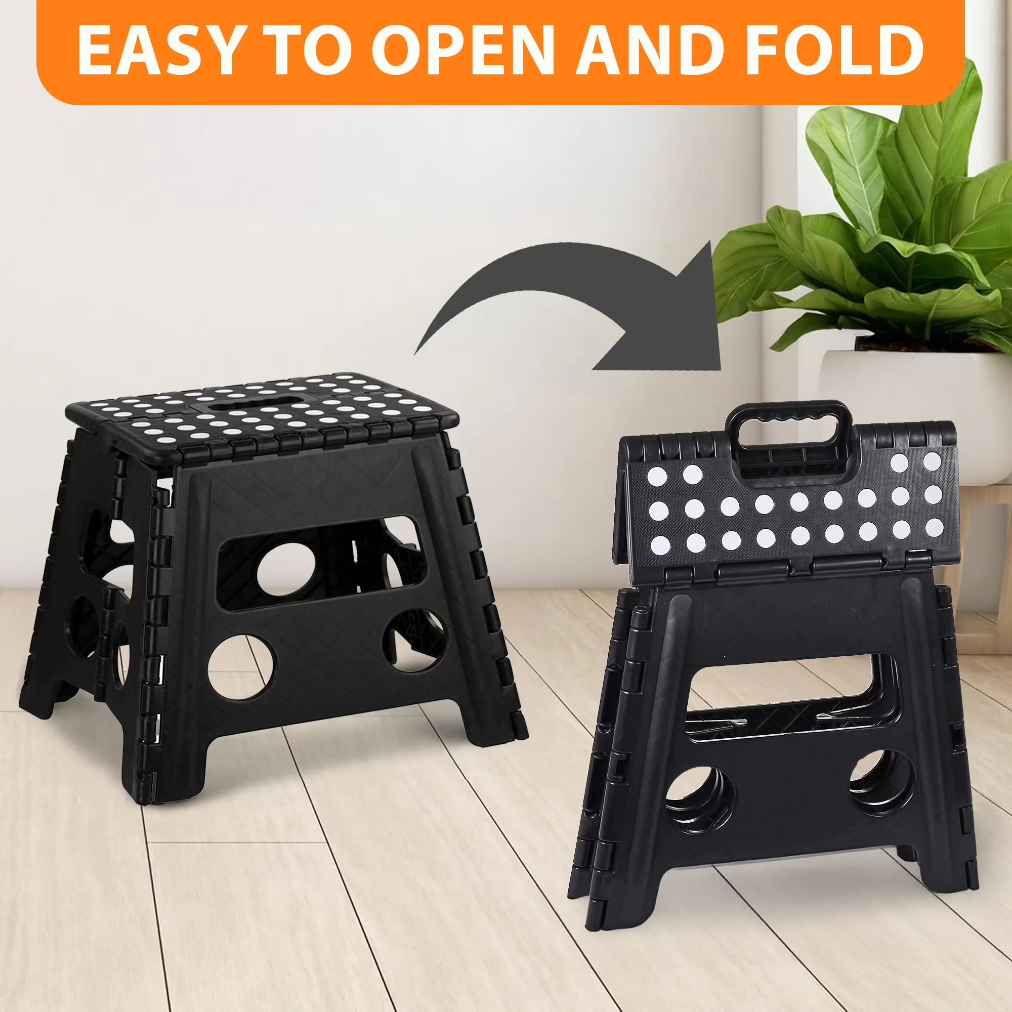 Reliable Ladders And Step Stool with Foldable, Folding - Black Plastic Model 466320