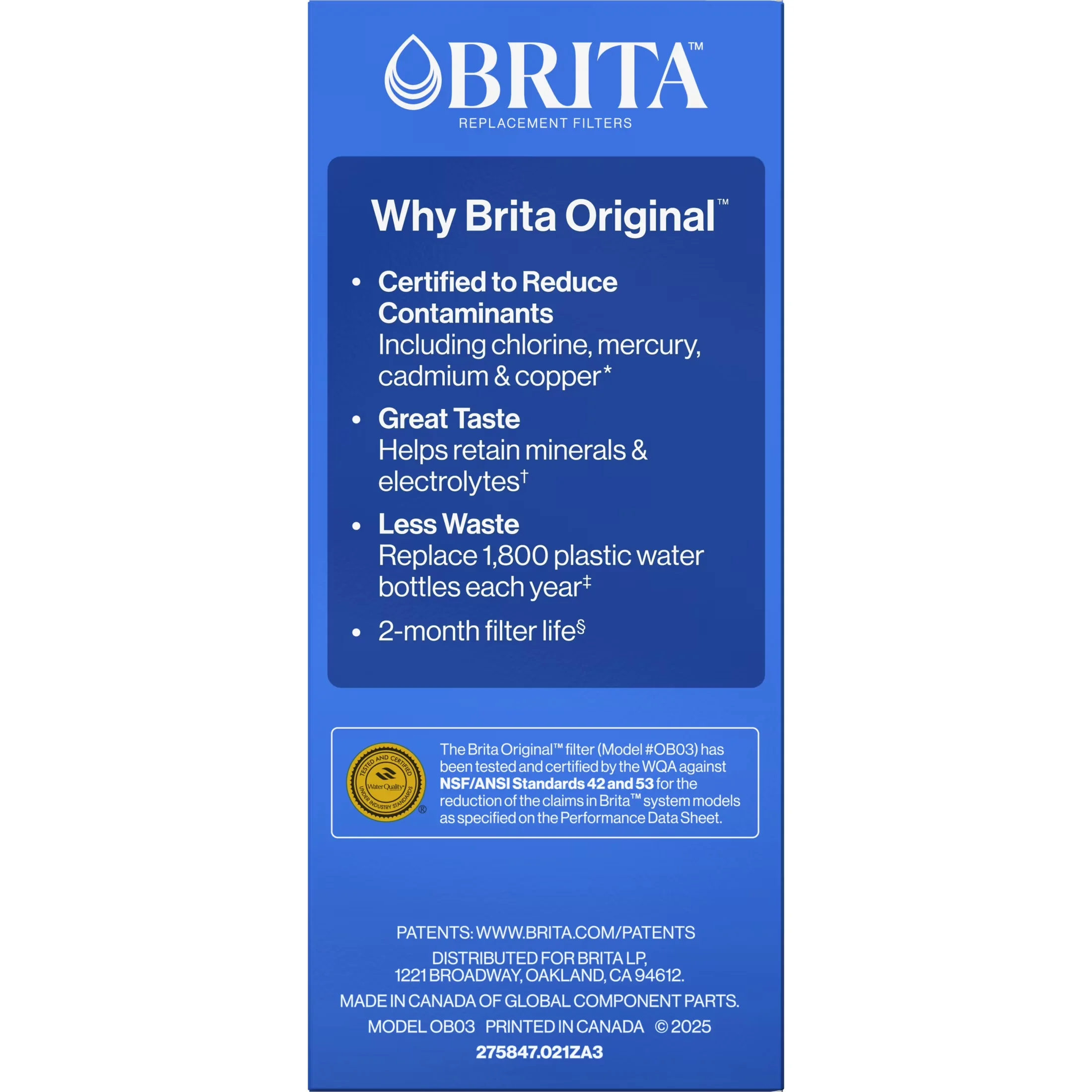 Water Filtration Efficient with Compatible, Standard Replacement Filter - Model 2B2AAB