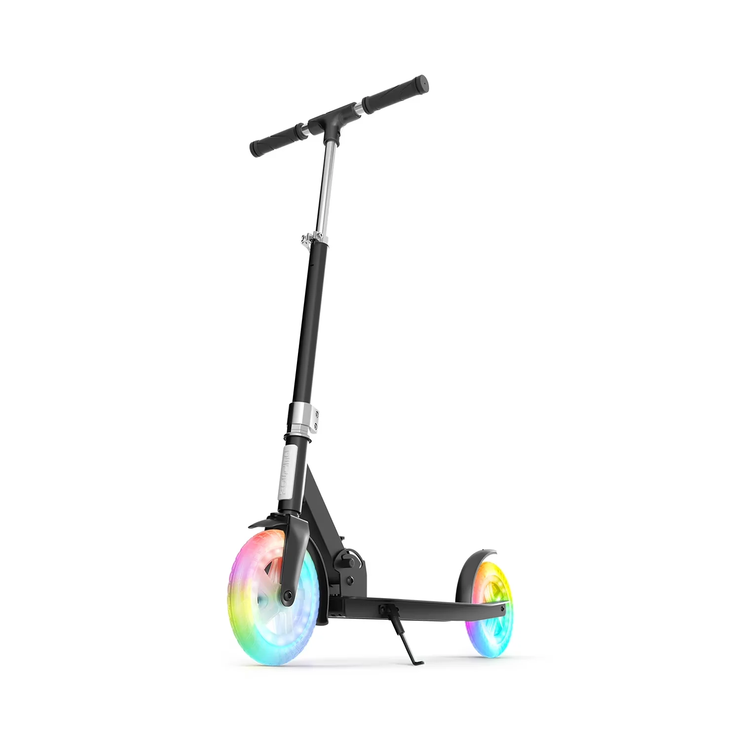 Scooter Efficient with Battery, Foldable, Galaxy Big-Wheel Light-Up Kick - Aluminum Black Model 4AC49E