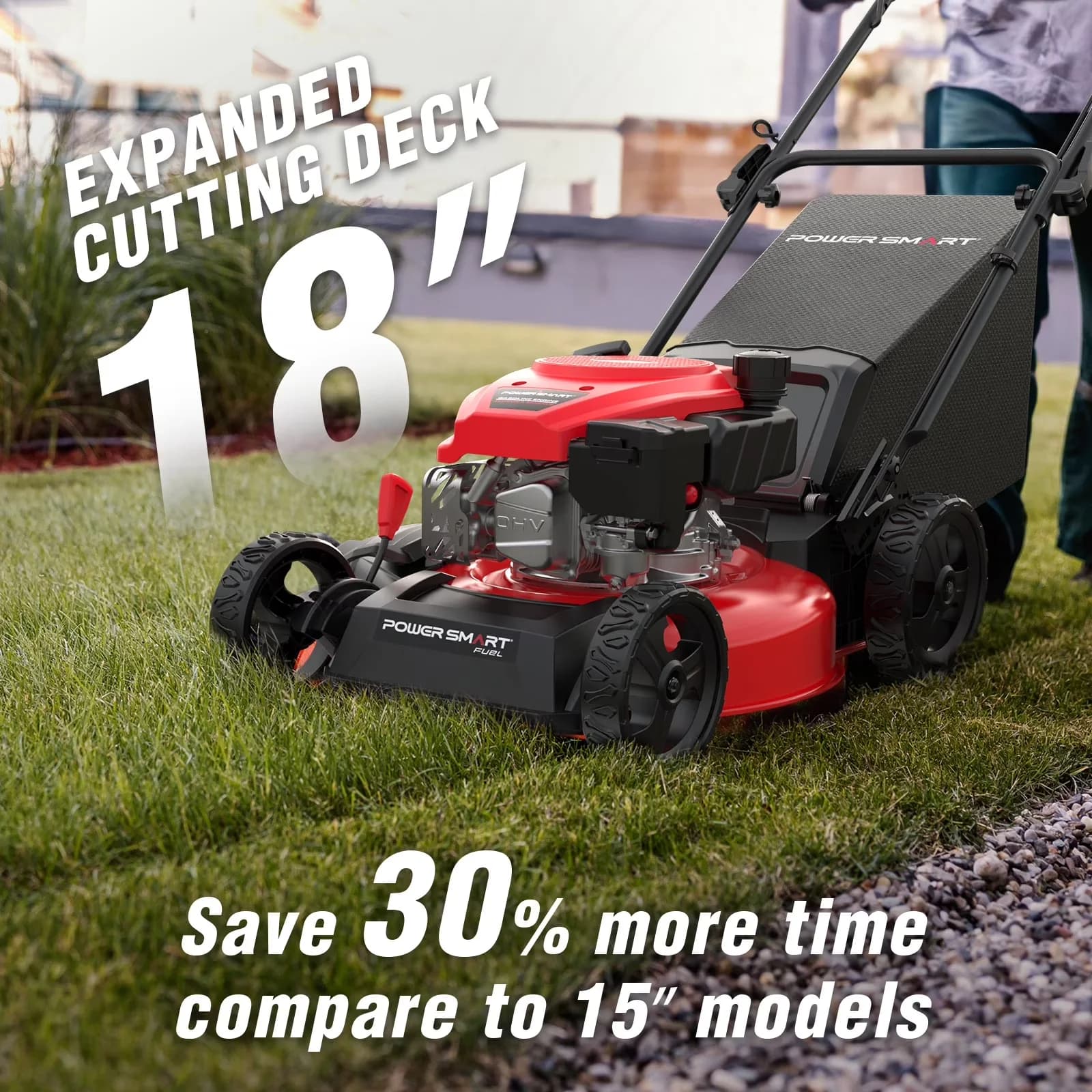 Quality Push Mower with Mulching, Bagger, Adjustable Cutting Height - Red Model 3C0A35
