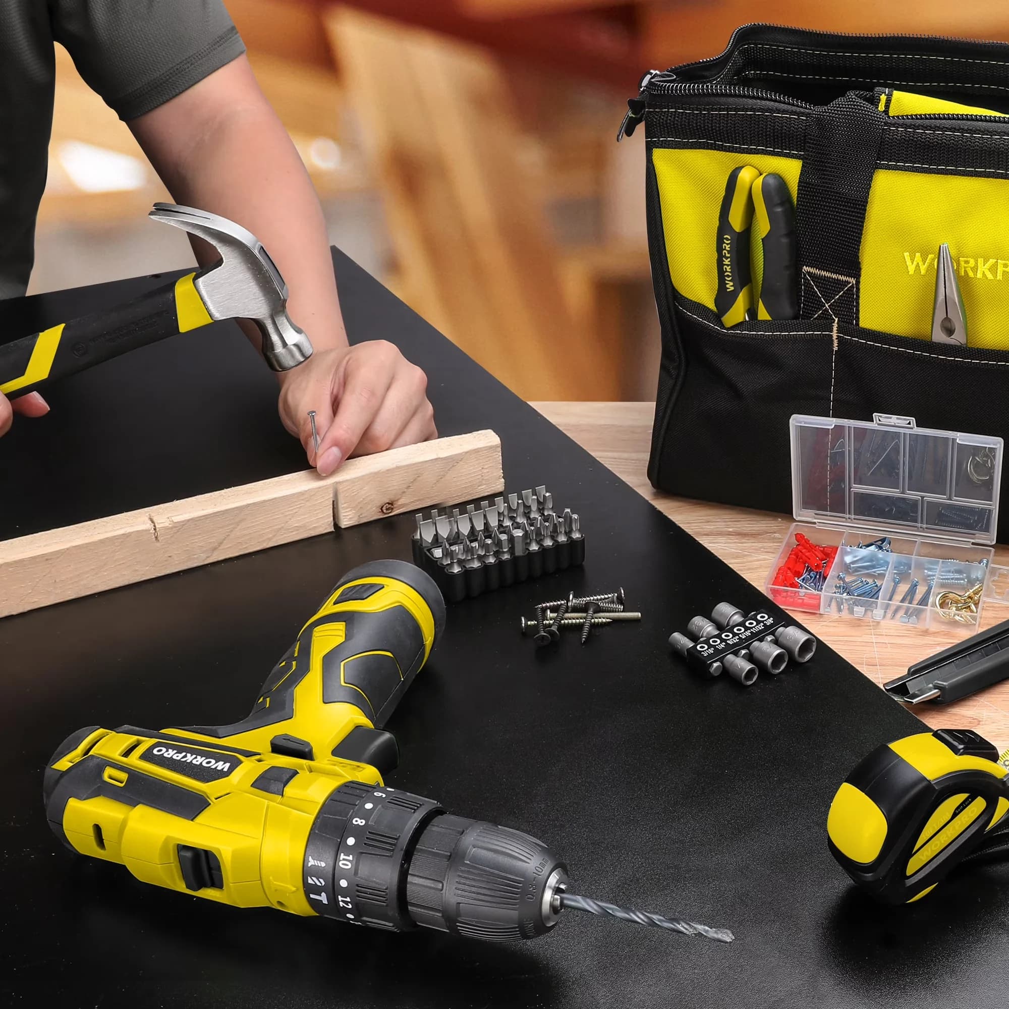 Premium Drills Driver with 12V, Power Tool Set, 12V Cordless Drill - Quality Construction Model D262F6