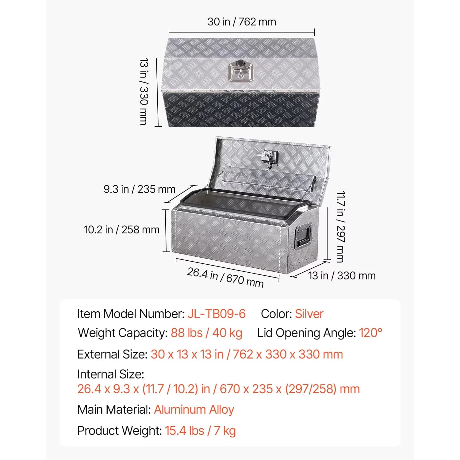 Innovative Toolstorage with Storage, Durable Aluminum Truck Bed Tool Box - Aluminum Alloy Multicolour Model F81773