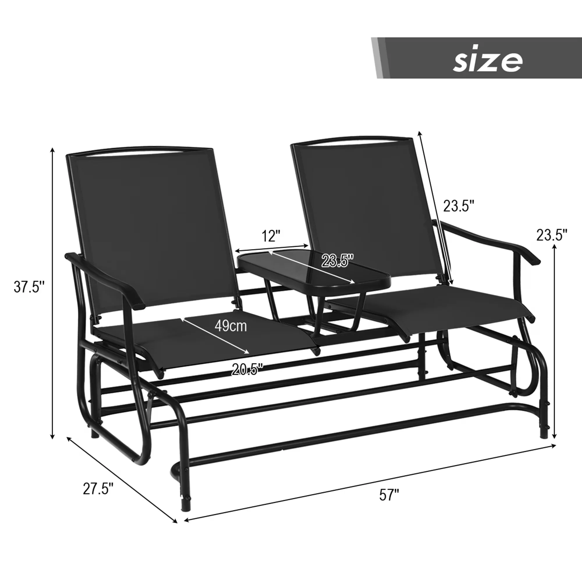 Premium Patio Chair with Modern, Waterproof - Aluminum Black Person - Quality Construction Model A3F182