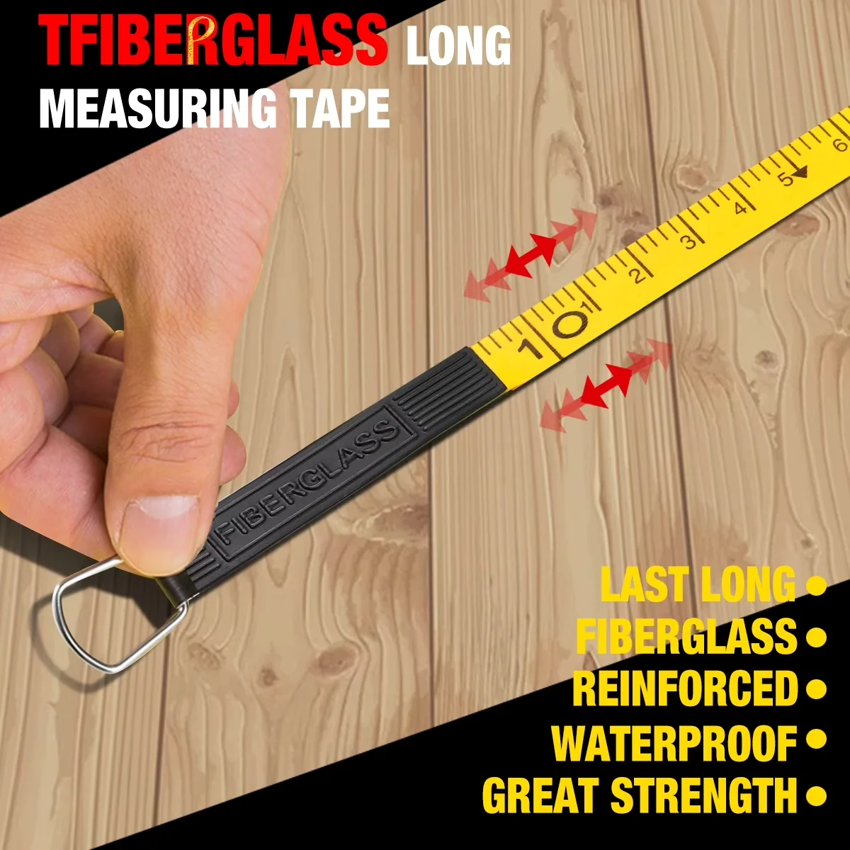 Durable Measuring Layout with Durable, [1] 1/2" / 330 Ft Reel - Fiberglass, Abs Yellow Model D76652