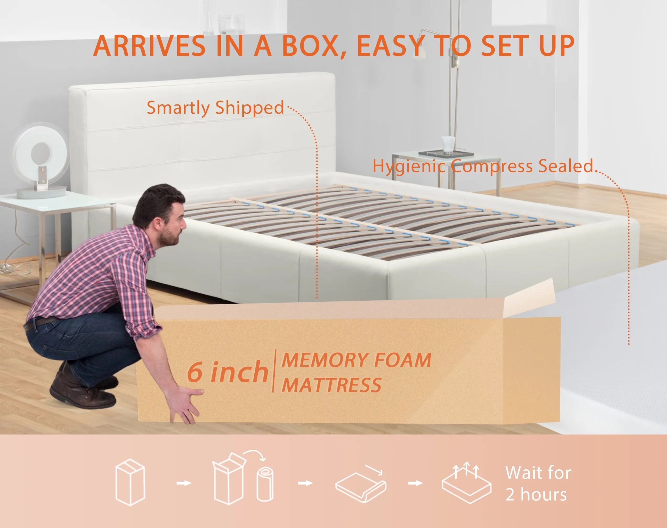 Mattresses Accessory Efficient with Twin - Foam 6 Inch - Compact and Portable Model BE8D6A