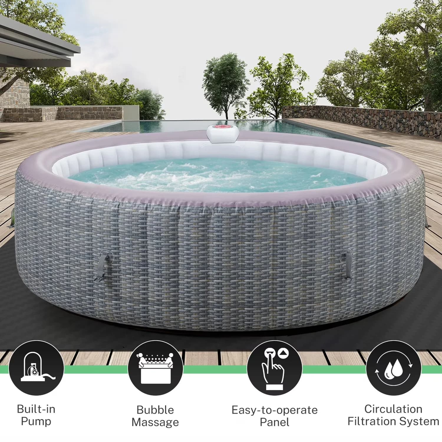 Hot Tub Efficient with Inflatable, Portable, 82'' Inflatable - 130pcs - Commercial Quality Model A2A1E9