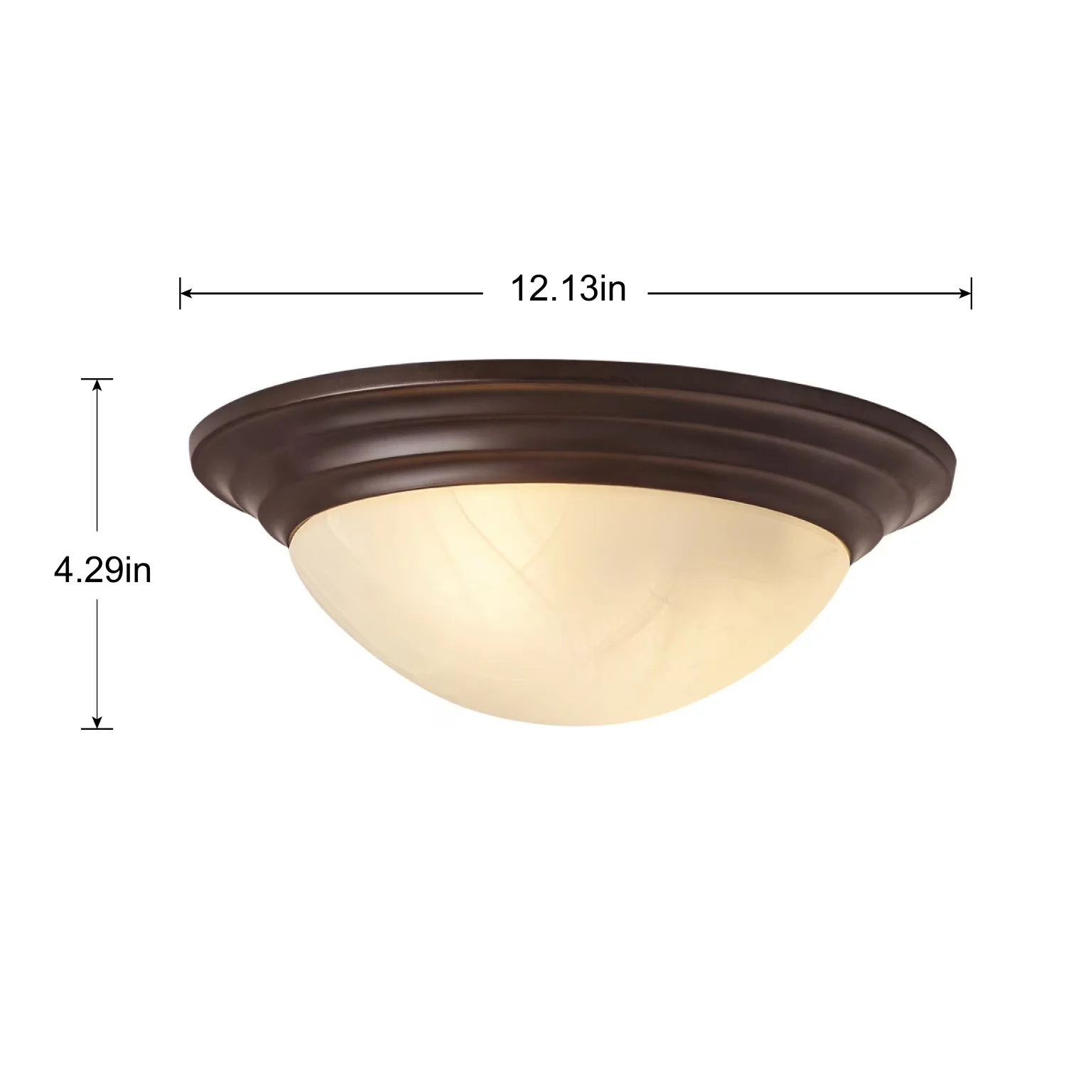 Premium Ceiling Lights Fixture with LED, Eco Friendly, 12" Classic Flush Mount Light - Metal Bronze Model F0E4BF