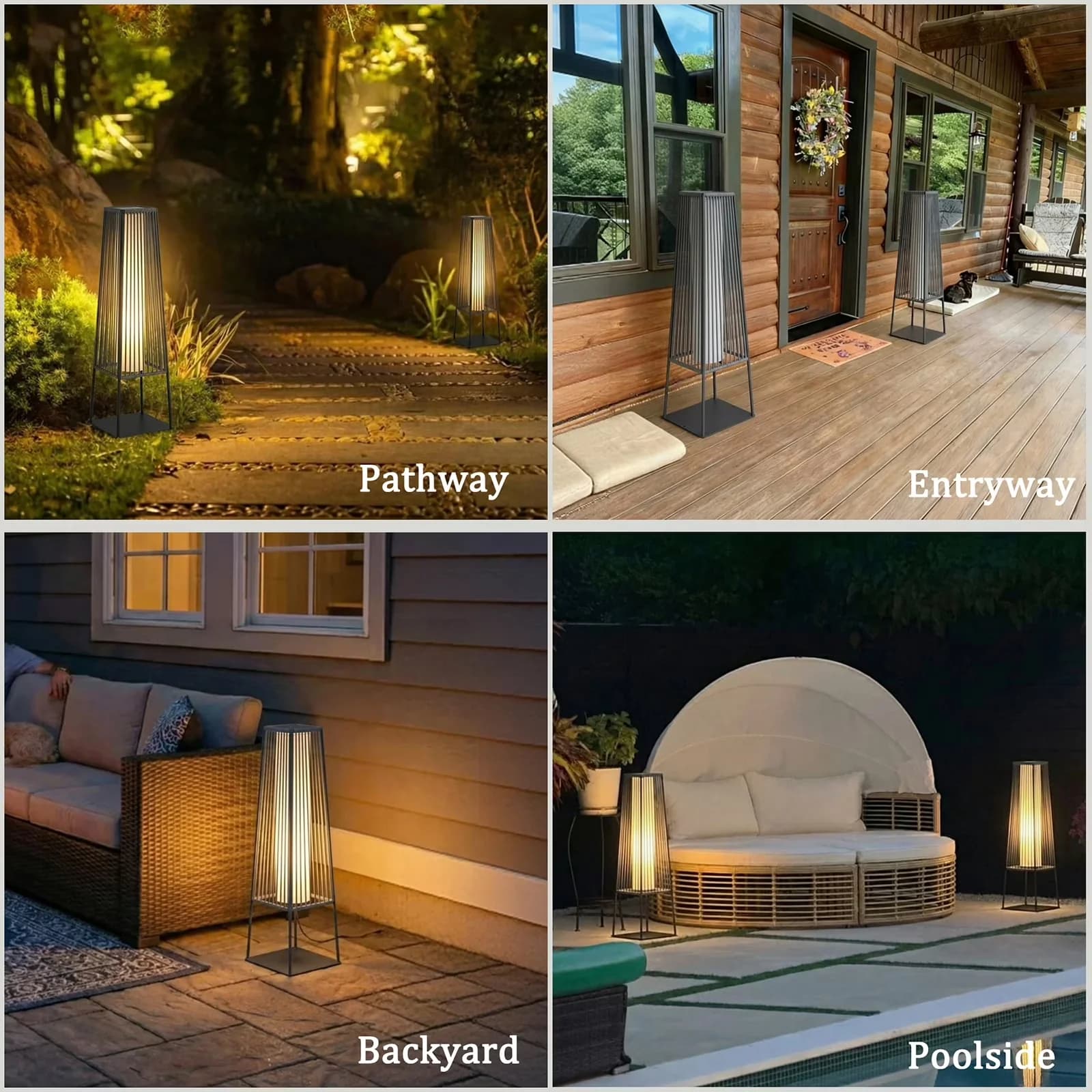 Reliable Floor Lamp with LED, Battery, Minimalist - Rattan Yellow Outdoor Model 8AF9E1