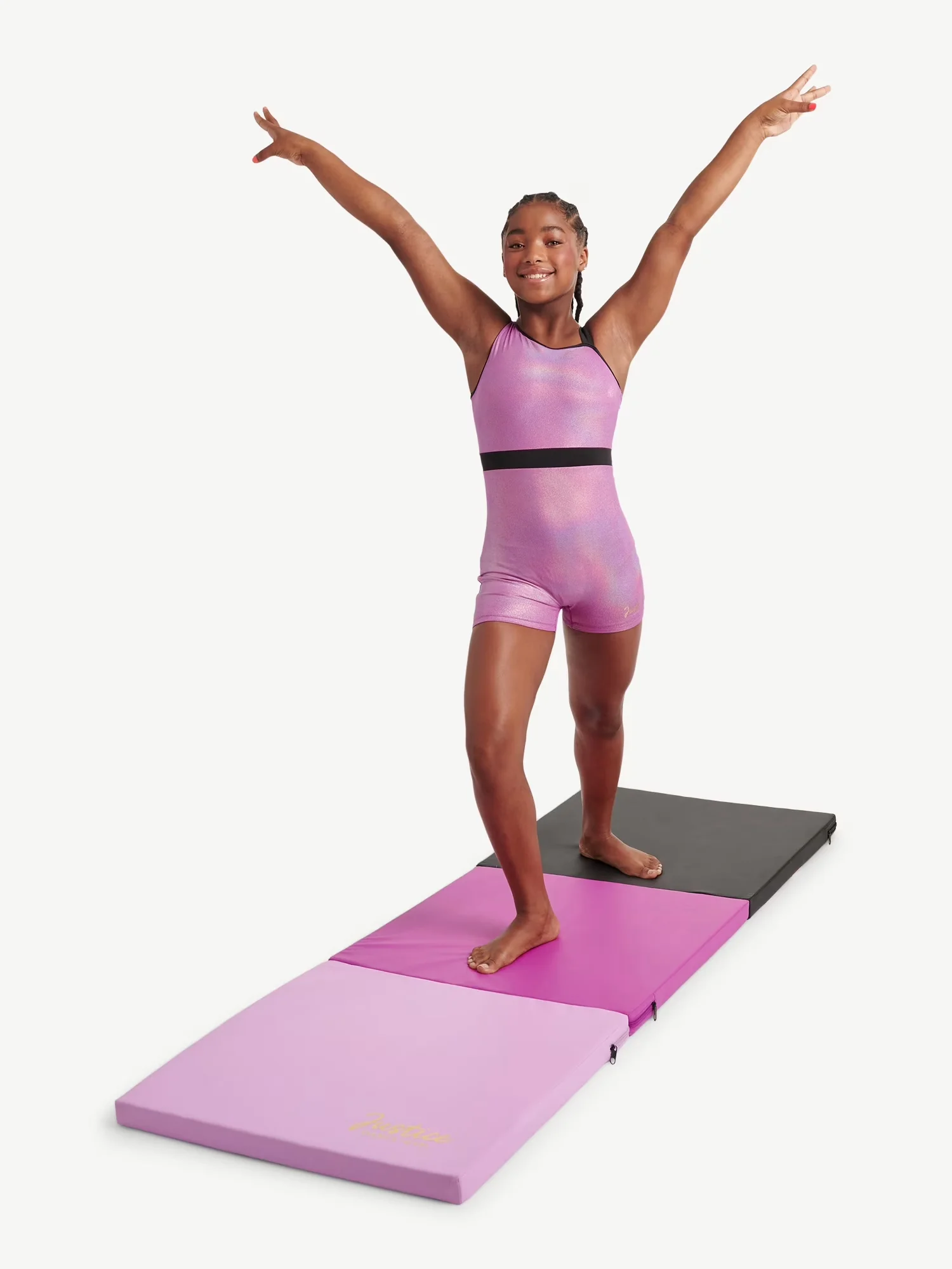 Home Gym Essential with Foldable, 1.5-inch Thickness, Built-in Carry handle - Pink Polyurethane Model 37B0DC