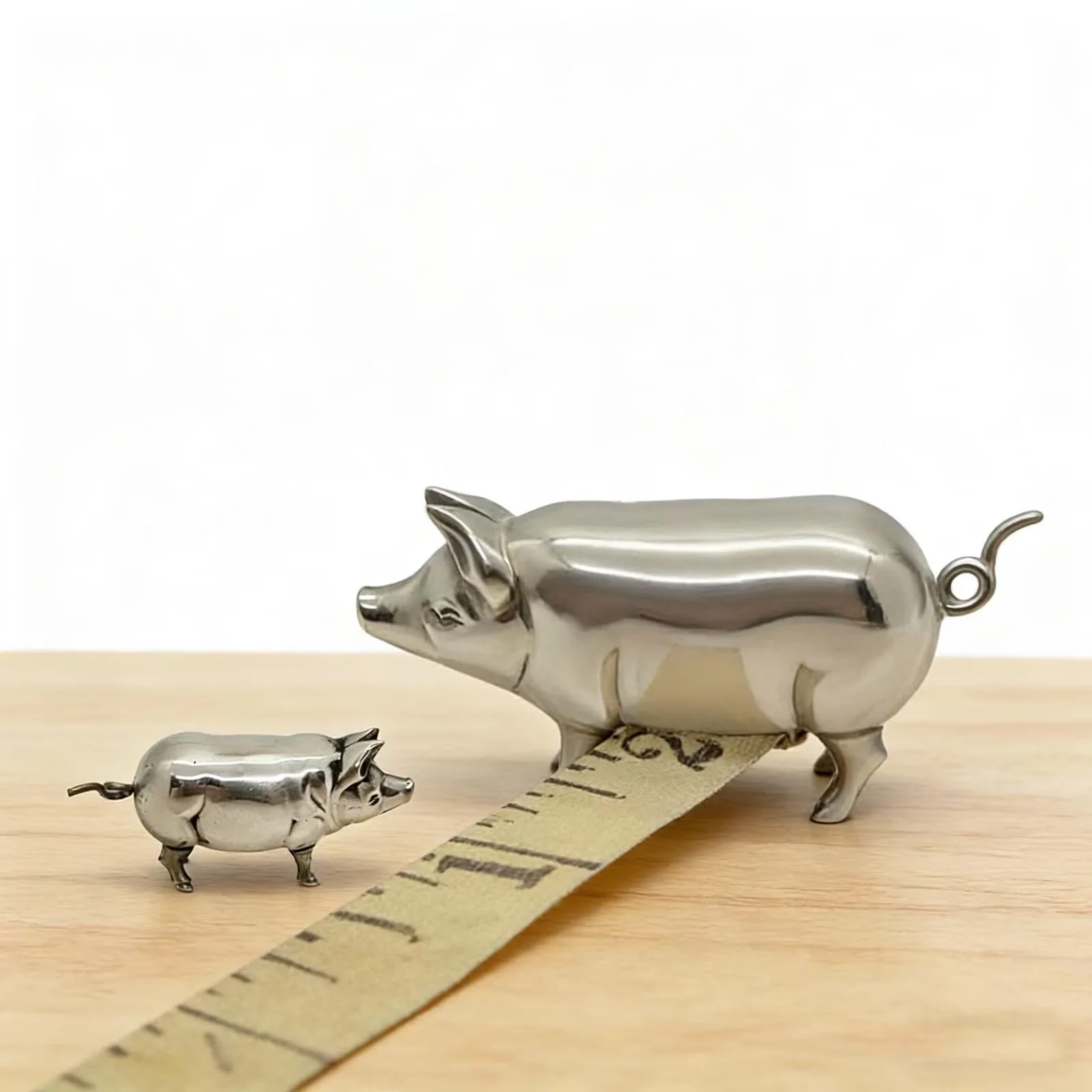Measuring Layout Compact with Durable, Cute Portable Retractable Tape - Gray Metal Model 461222