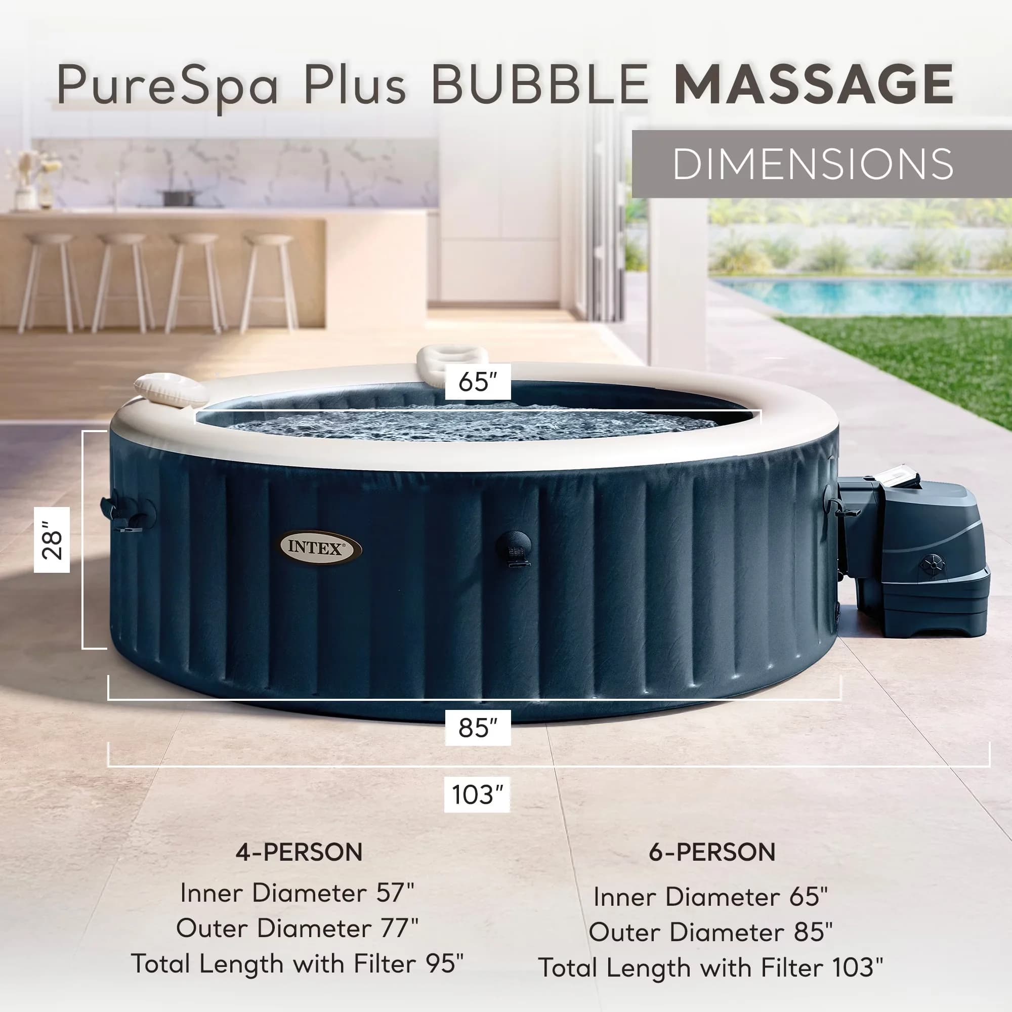 Hot Tub Reliable with Led Display, Inflatable - 2 Pack - Compact and Portable Model 3E68CF