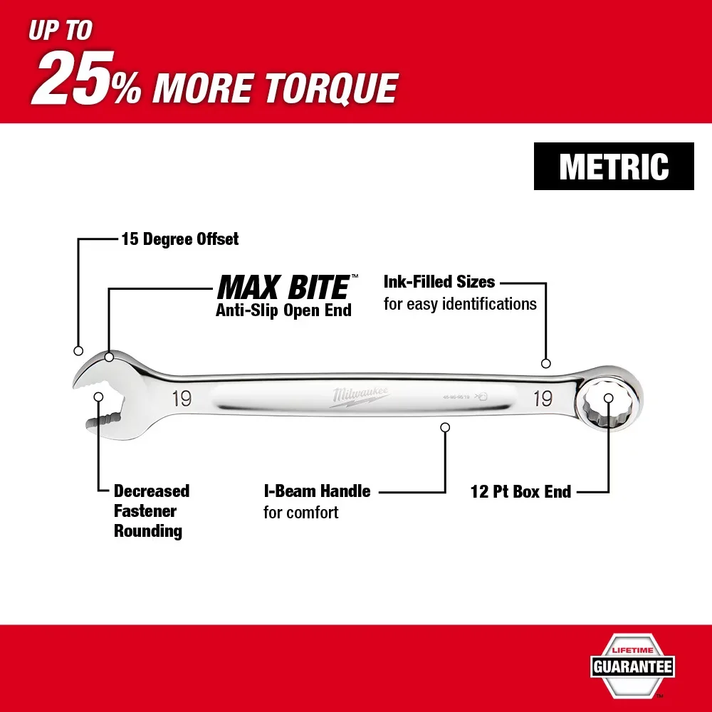 Modern Hand Tool with Ergonomic Handle, Rust Resistant, 45-96-9507 7MM Combination Wrench - Black Model 585680