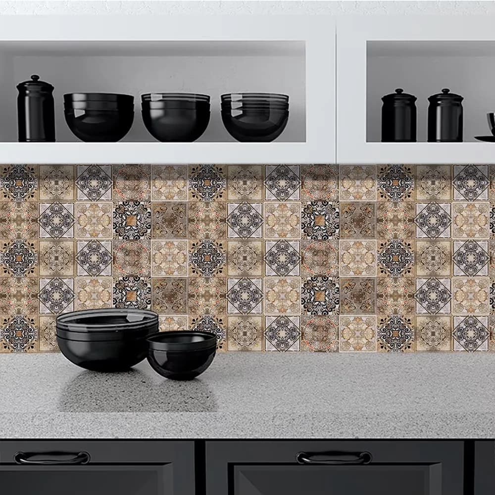 Compact Wallpaper Wall Decals Wall Covering with Stain Resistant - Vinyl Brown Model 2FA517