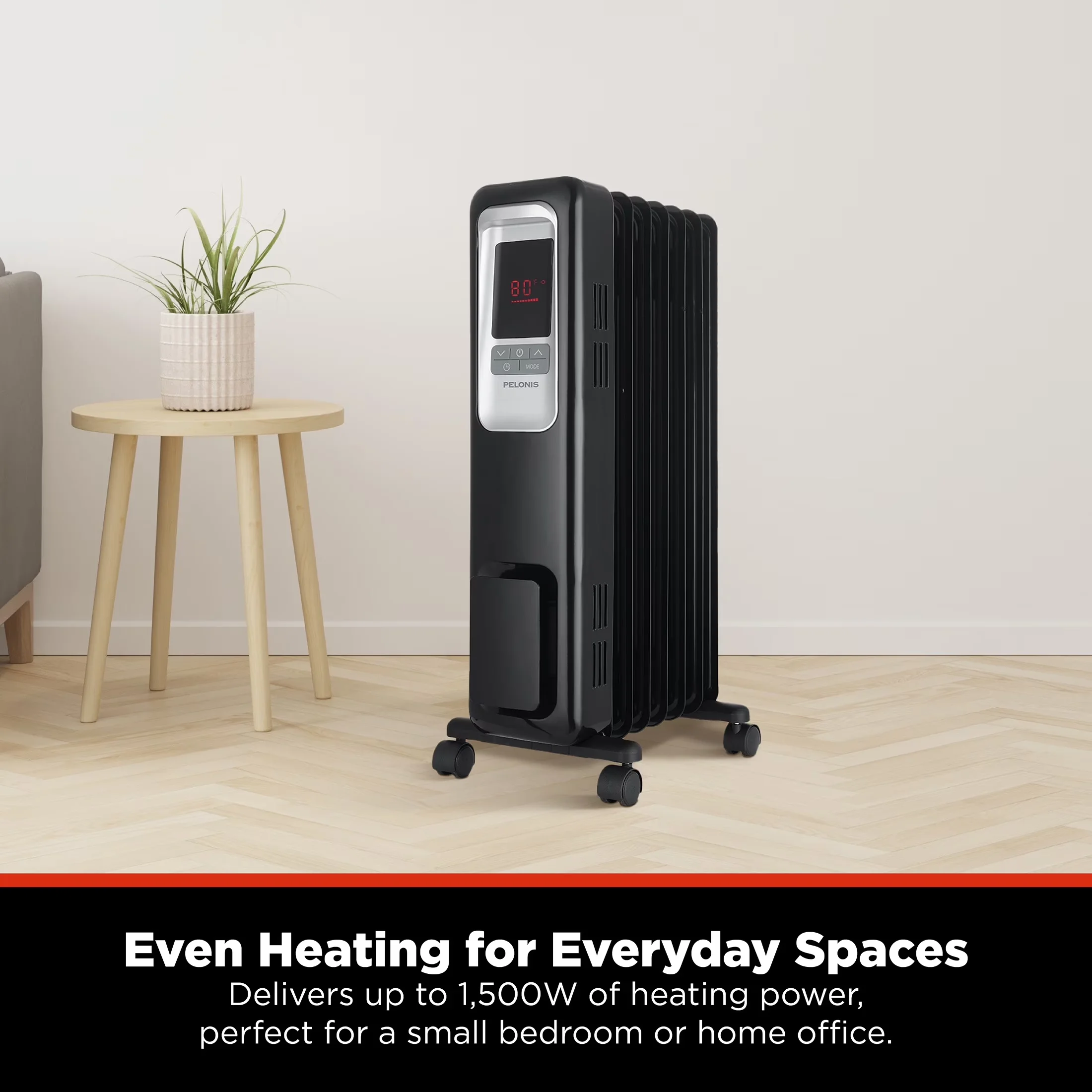 Professional Portable And Electric Space Heater with 1500W, Automatic Shutoff, Offers 3 distinct heater settings - Black Model B6EB3E