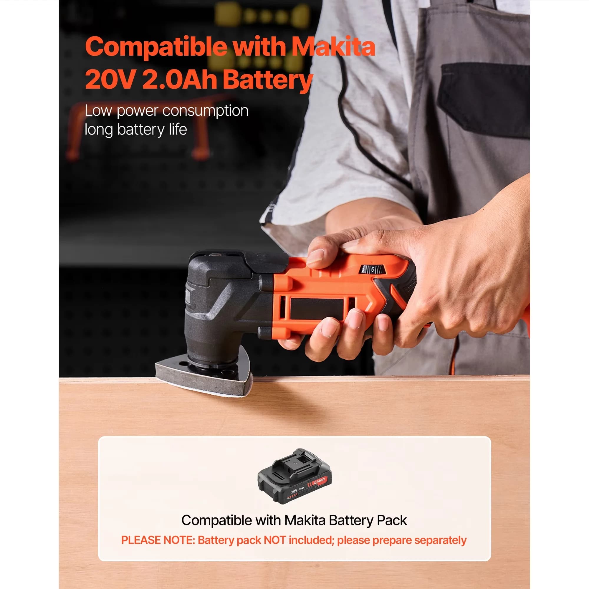 Woodworking Classic with Battery, LED, 20V - Red - Long-Lasting Performance Model E9B304