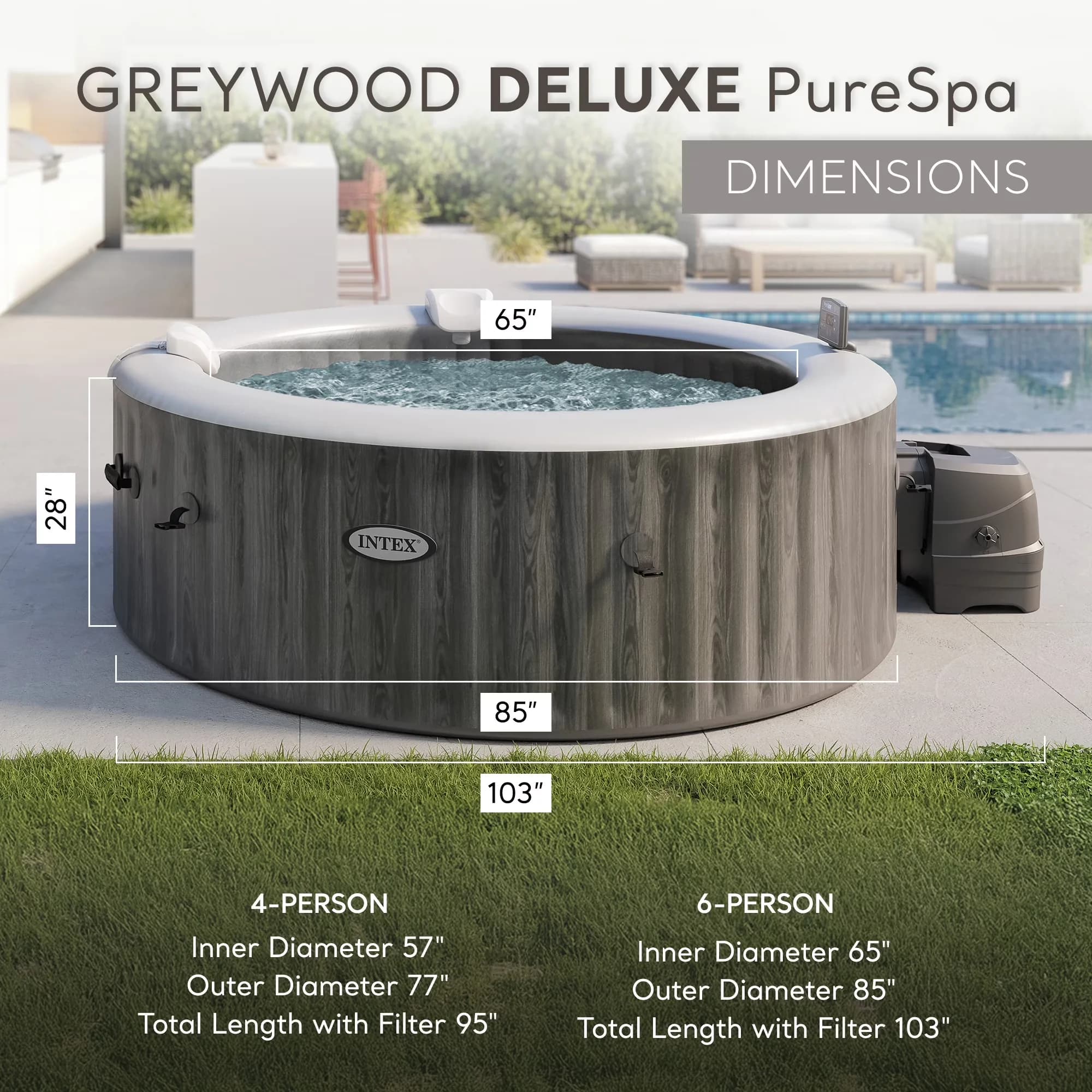 Hot Tub Innovative with Inflatable - Blue 8 Pack - Contemporary Style Model 6608A6