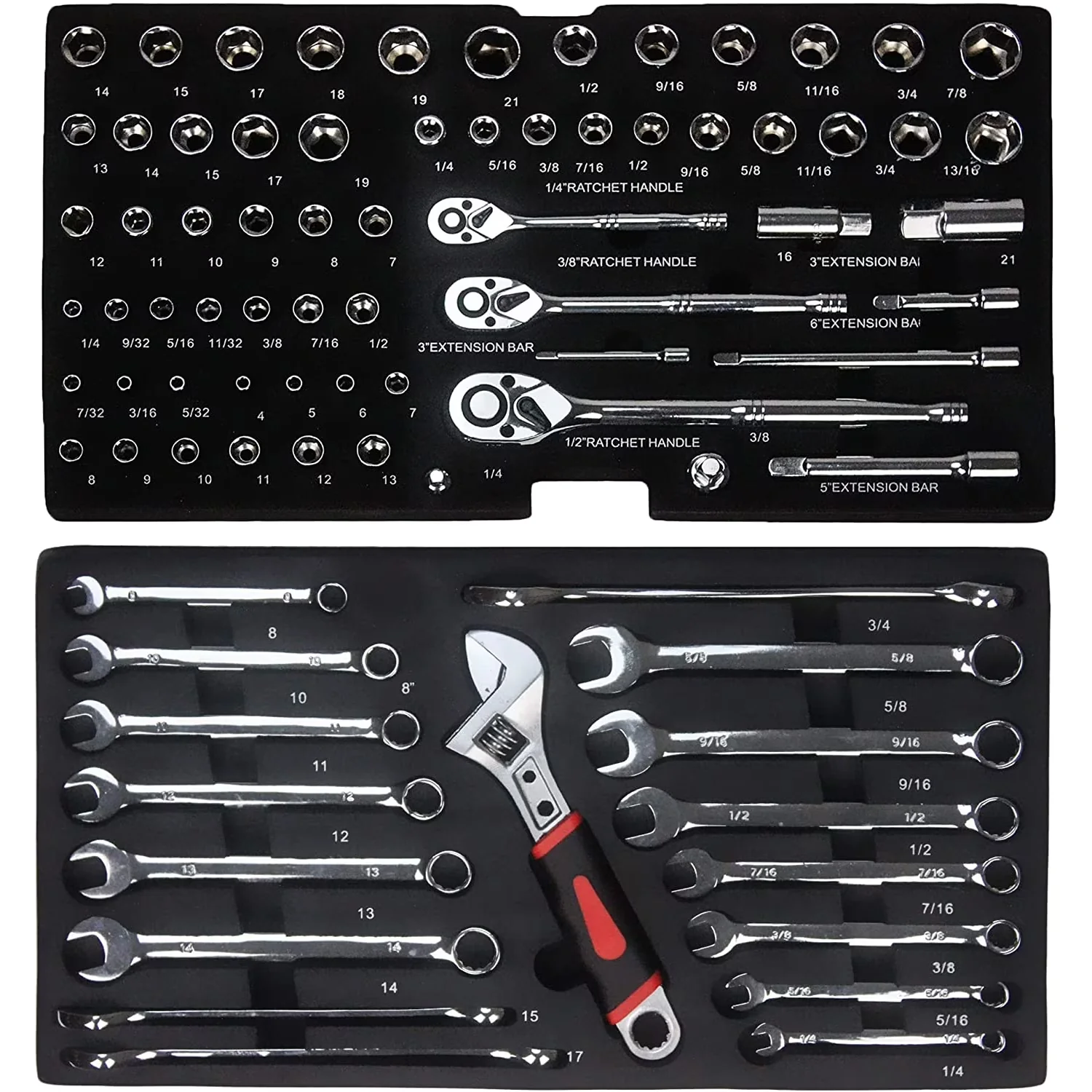 Hand Tool Set Premium with Heavy-Duty, 3-Drawer Heavy Duty Kits Box - Black Model 657C78