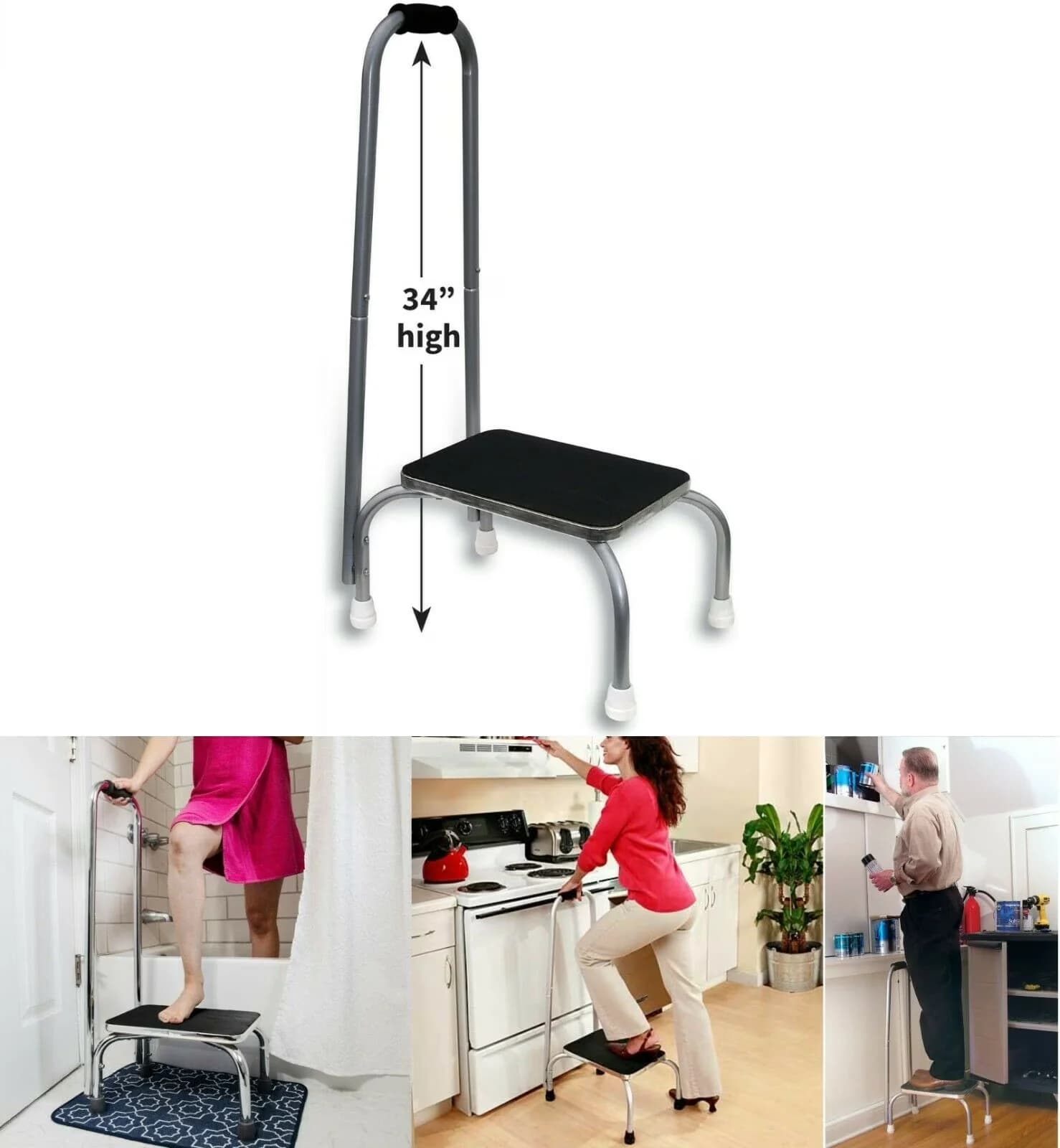 Modern Ladders And Step Stool with Metal White, SF Inc. Non-Slip Foot - Metal White Model C33EFE