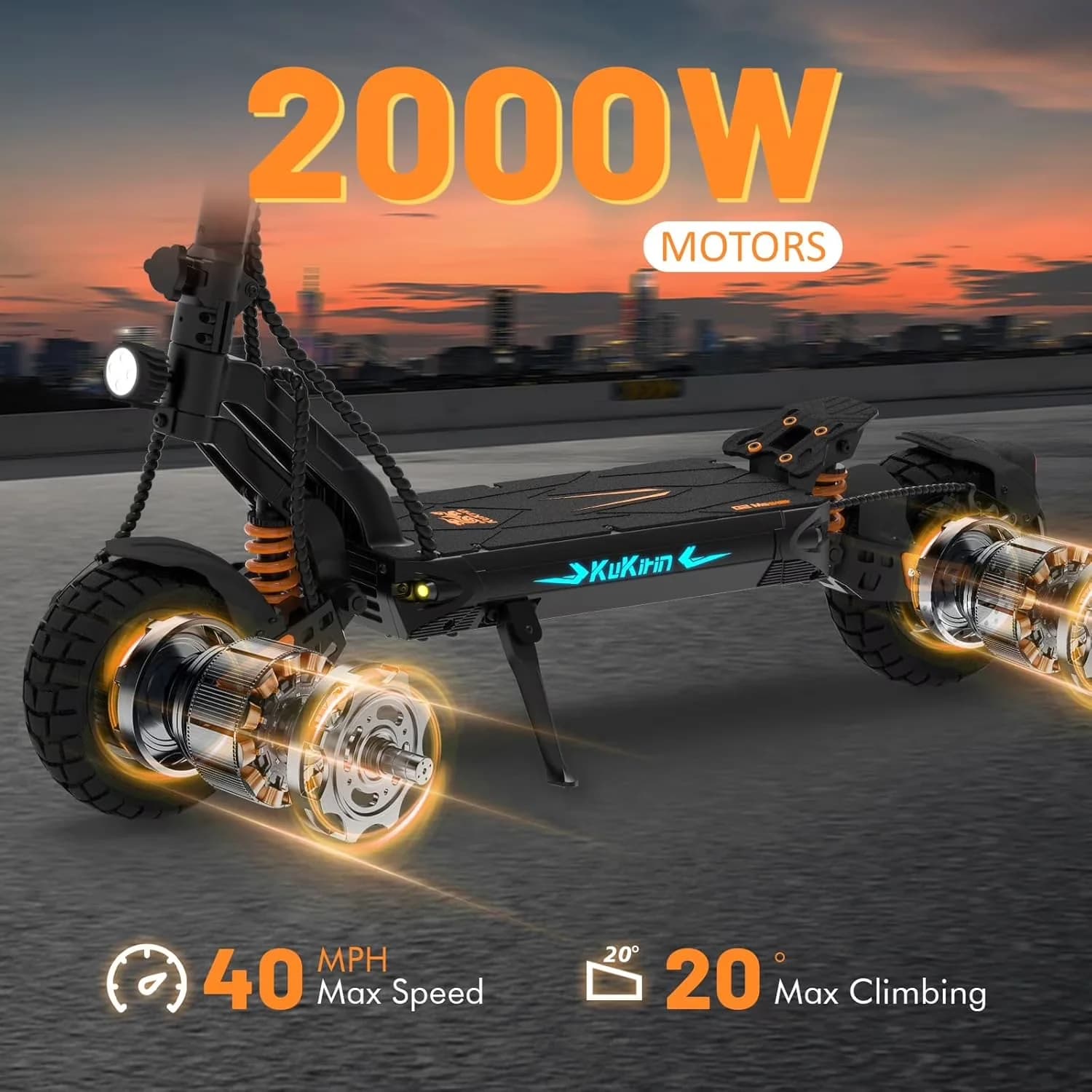 Premium Scooter with 1000W, 52V, G2Master Electric - Aluminum 1081WH - Professional Series Model 13E81A