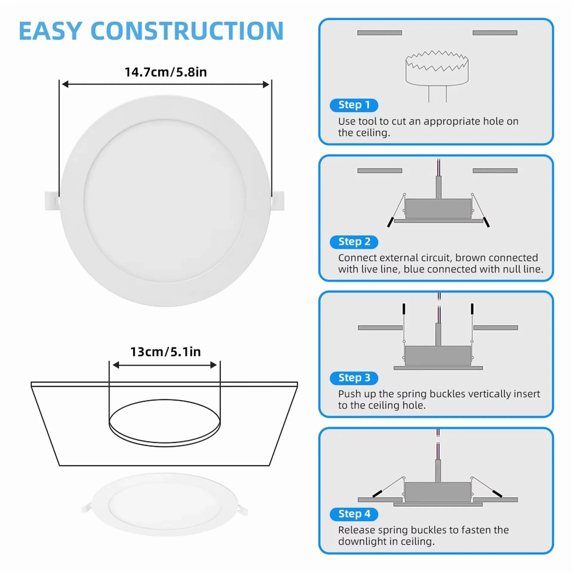Modern Ceiling Lights Fixture with LED, 9W, Easy to use and practical for everyone. - Model FA2E25