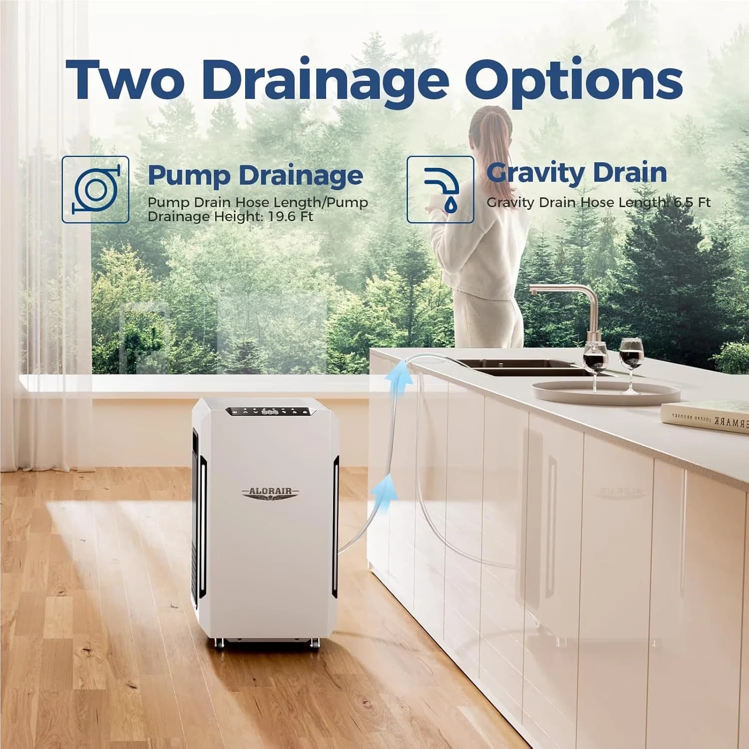 Essential Dehumidifier with Adjustable Humidistat, Wireless Technology, Bucket Full Indicator - White Model 5E5352