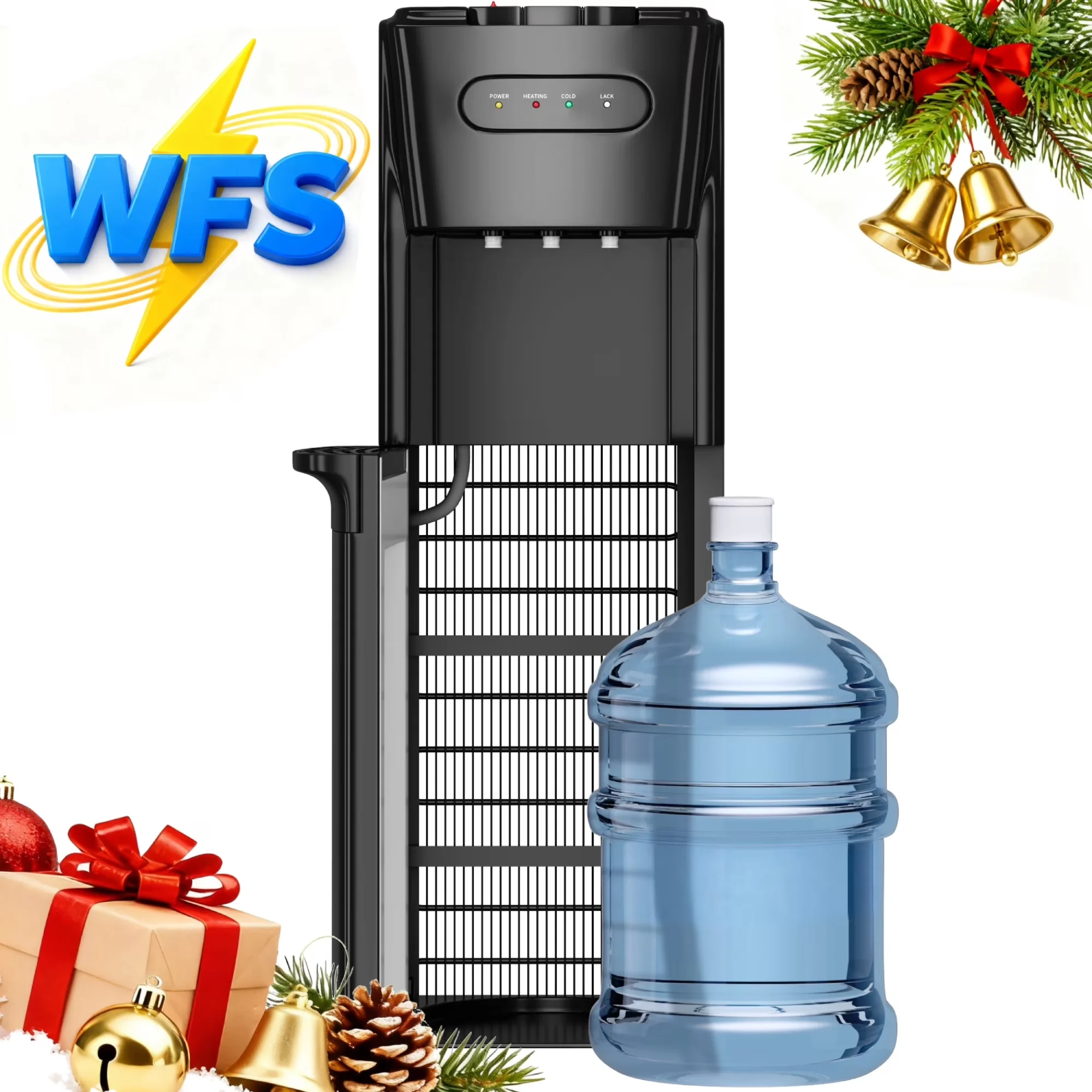 Water Filtration Efficient with LED, Temperature Control, Child Safely Lock - Plastic Black Model EAE580