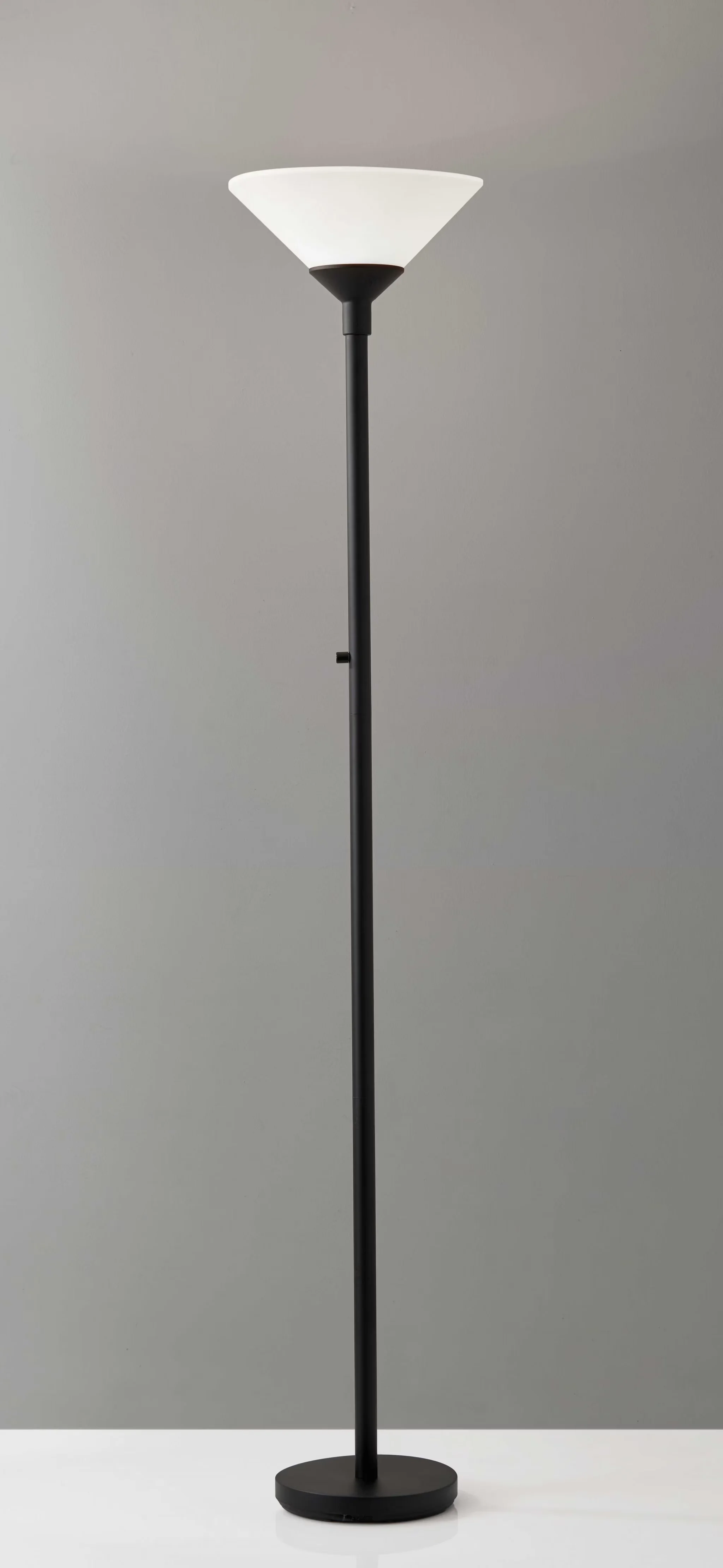 Floor Lamp Classic with Incandescent, Torchiere Lamps, Contemporary - Black Metal Model E983EB