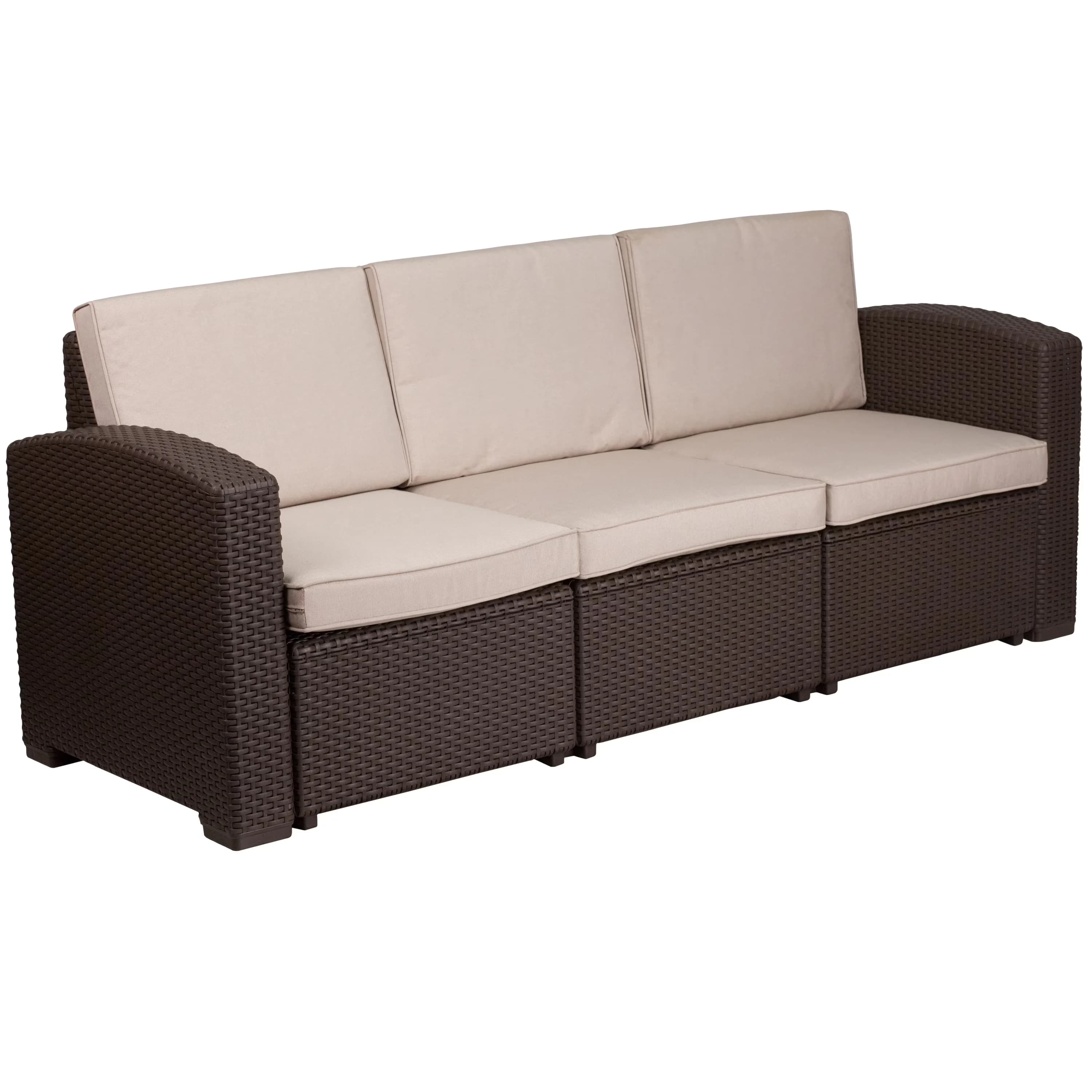 Durable Outdoor Sofas Sectional with Weather-Resistant, Contemporary - Polyester, Polypropylene, Resin, Plastic, Foam, Fabric... Model 49AA5C