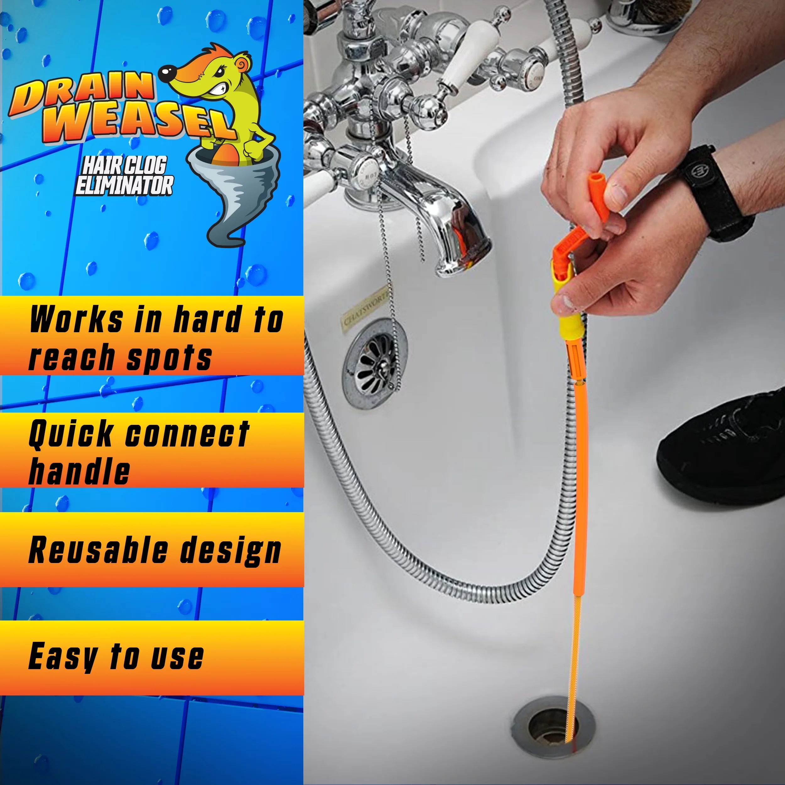 Plumbing Premium with 30 inch, 2 Pack - Yellow One Size - Essential Collection Model 19B90D