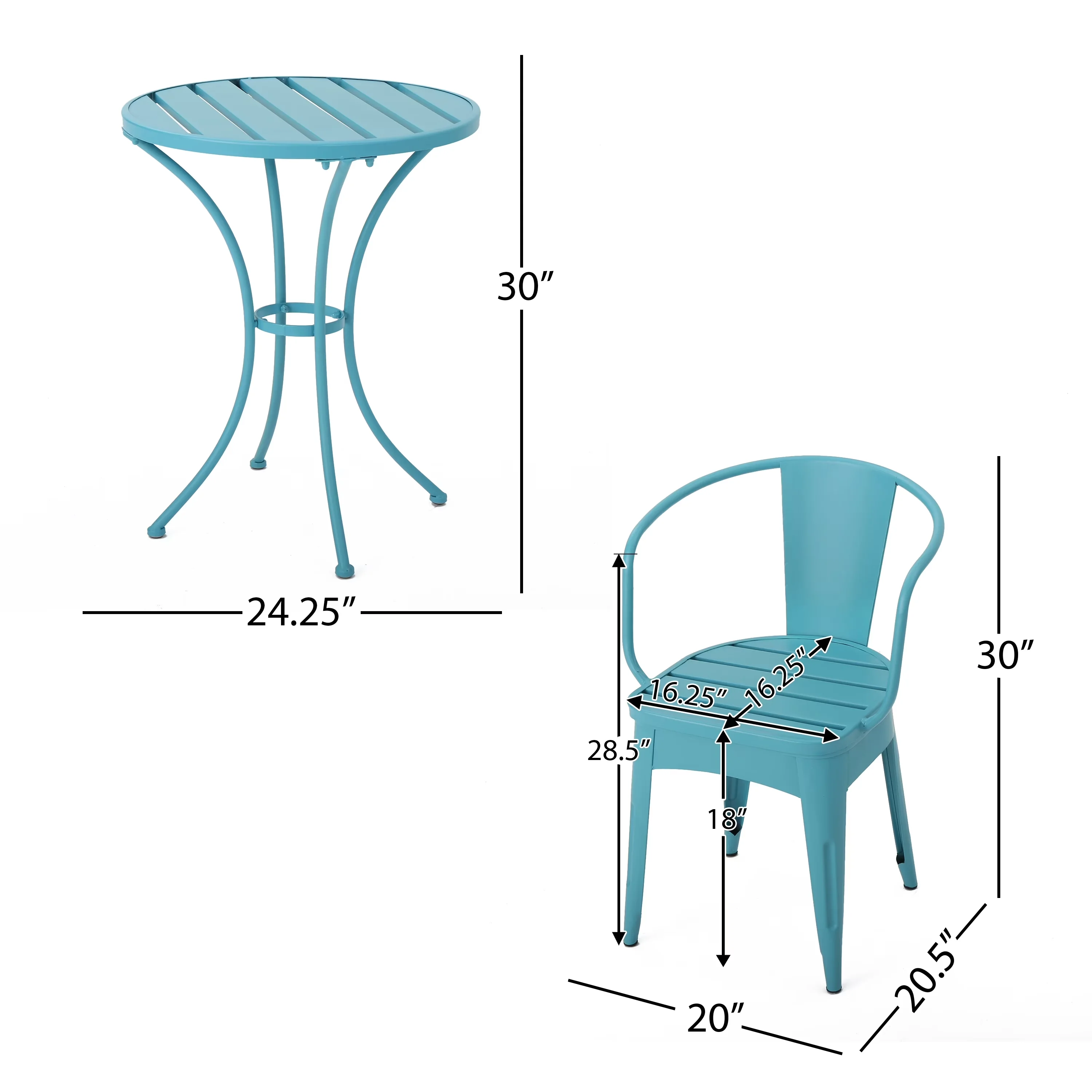 Patio Dining Set Innovative with Rodriguez Outdoor 3 Piece Iron Bistro, Matte Blue - Blue Iron Model 833874