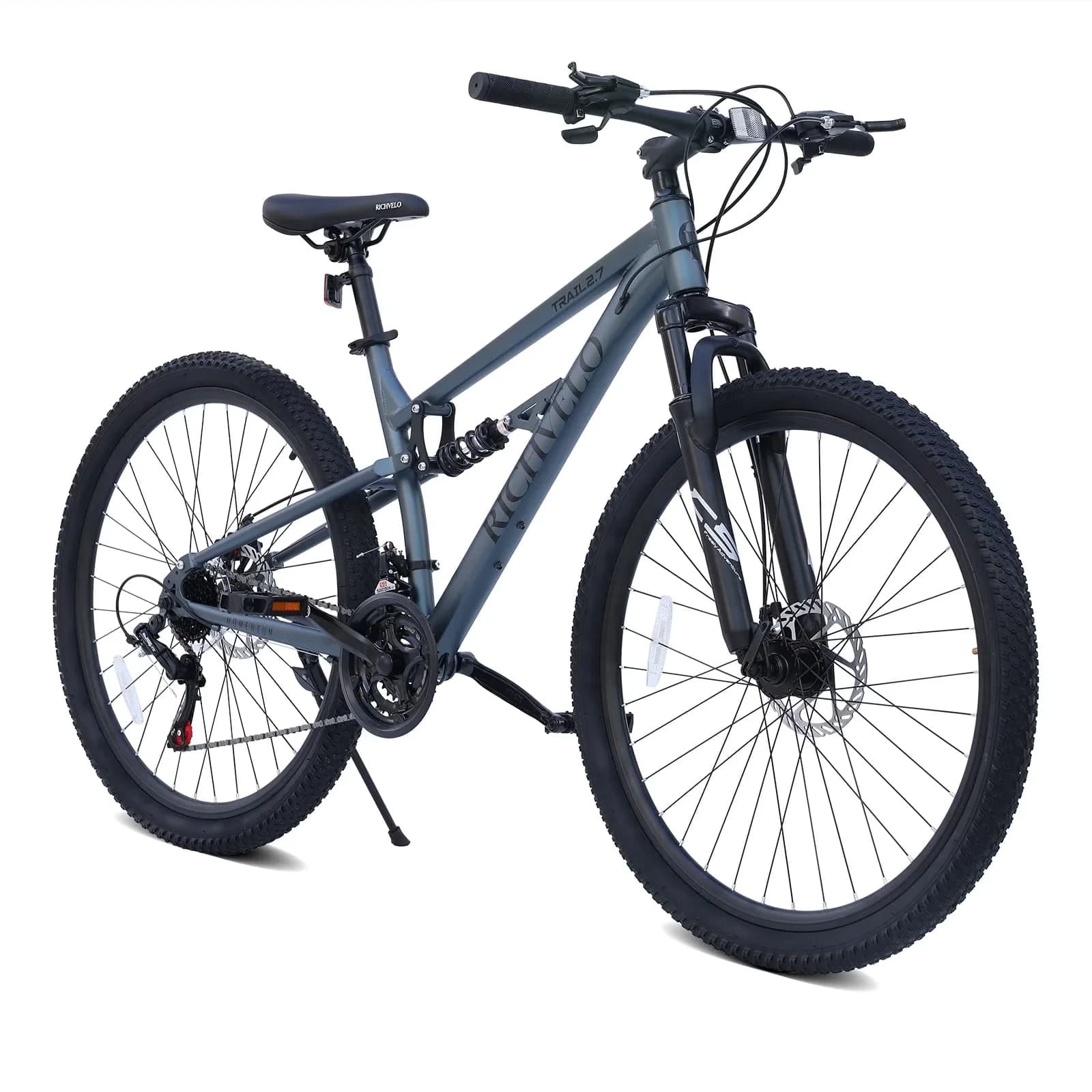 Mountain Bike Modern with Carbon Steel Frame MTB, 21-Speed Bicycle - Gray Model 160448