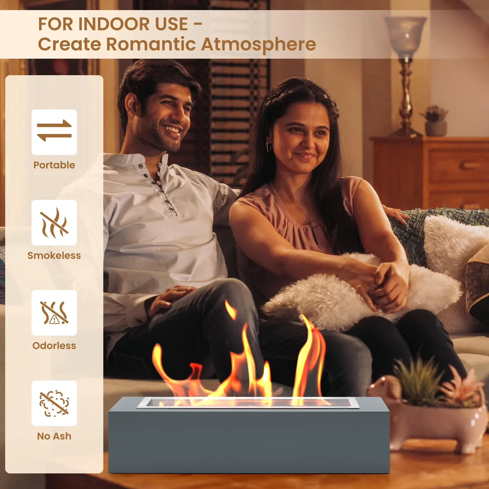 Efficient Outdoor Heating with Smokeless, Portable - Large Grey Rectangle Model 4C6B91