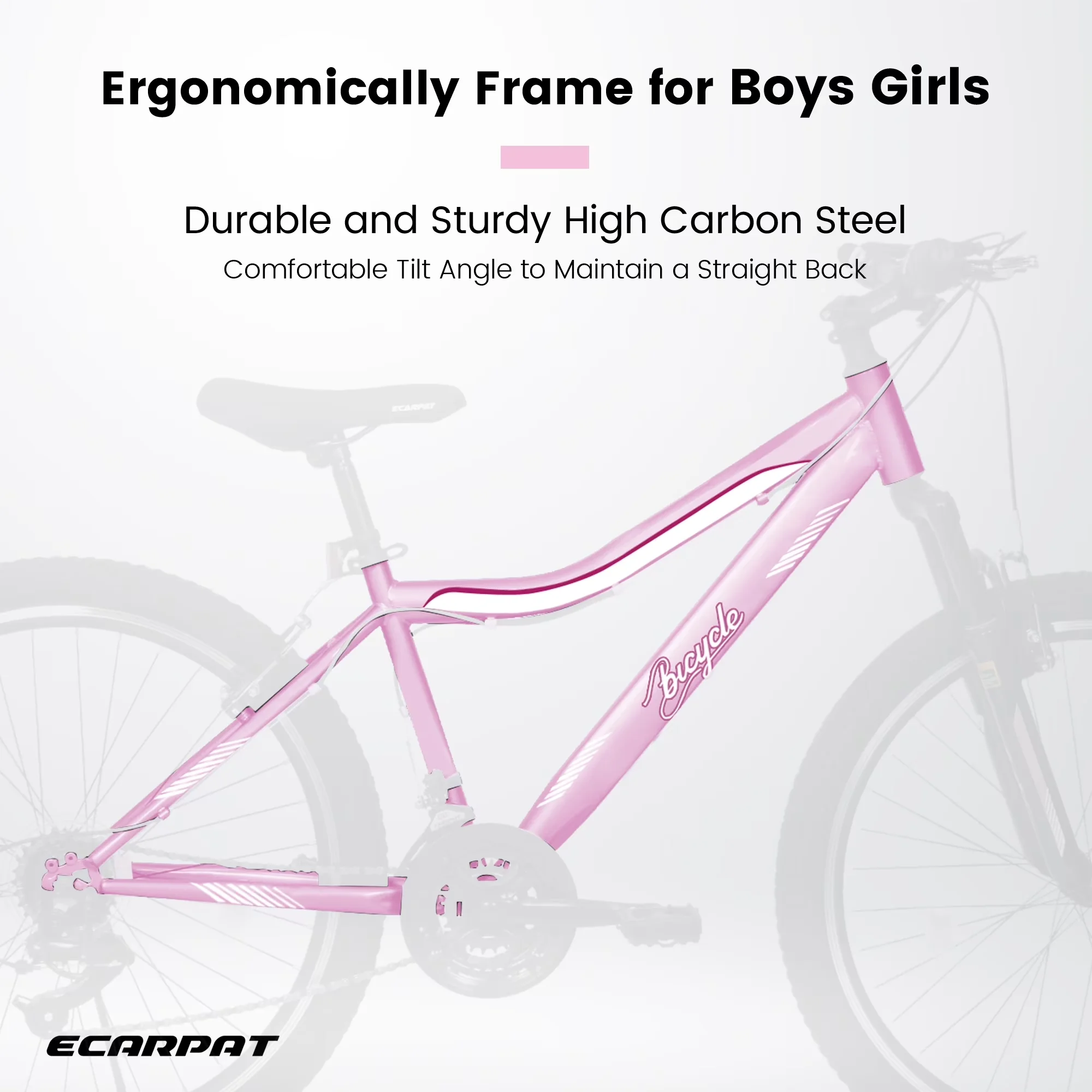 Professional Mountain Bike with Adjustable Handlebar Height, Lightweight - Pink Model 33D741