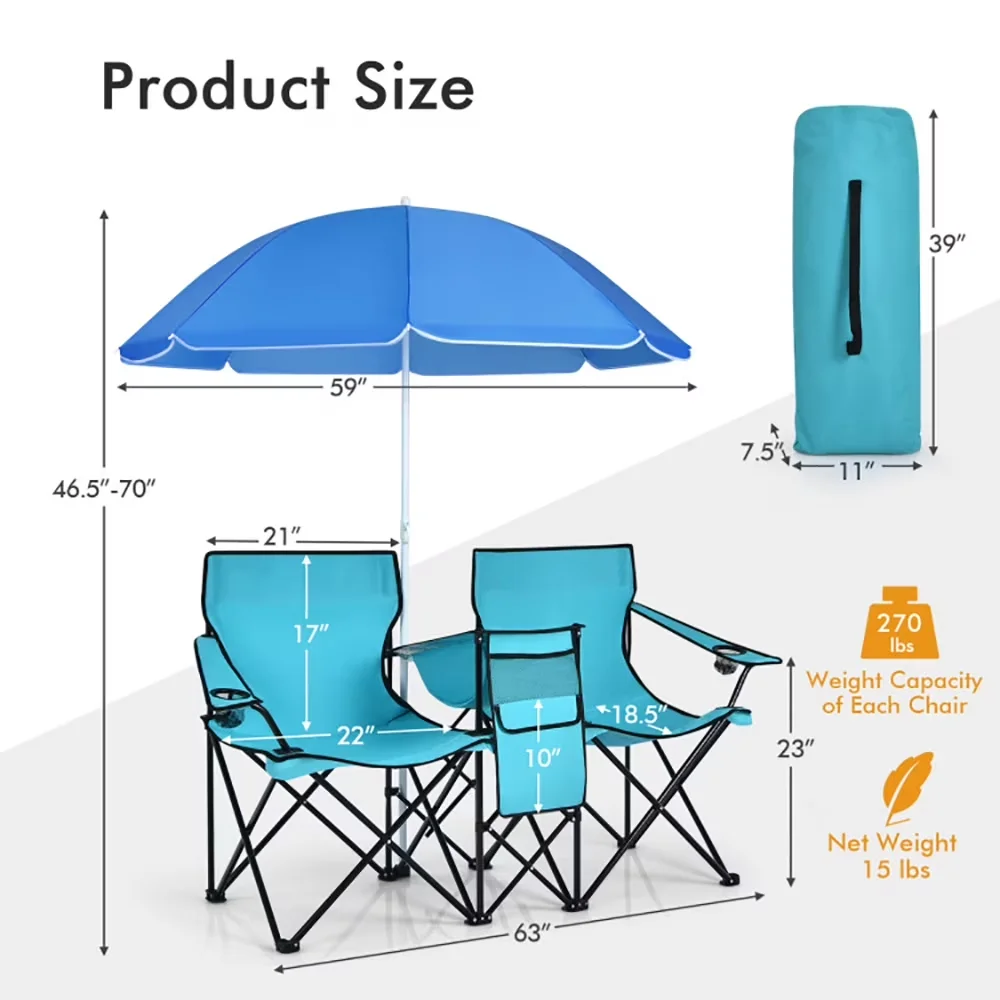 Versatile Beach Chair with Folding, Adjustable, Weather-Resistant - Blue for Picnic Model 373B0C