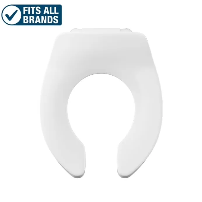 Versatile Toilet Seats And Lid with Elongated Open Front Seat in White - Plastic White Model 43BBE1