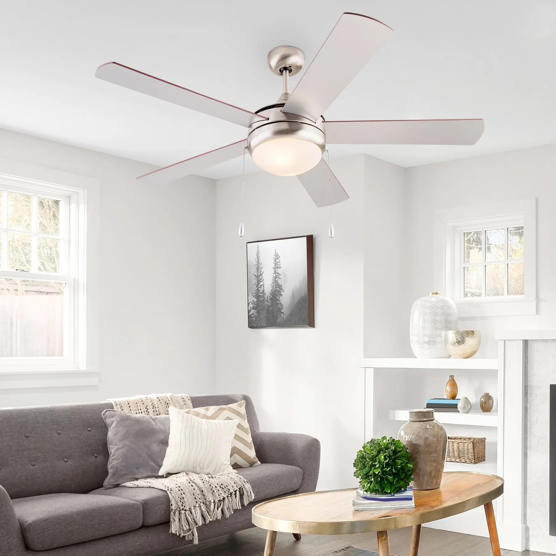 Efficient Ceiling Fan with LED, Remote Controlled, Reversible Blades - Plywood Multicolor Model 2D4EEB