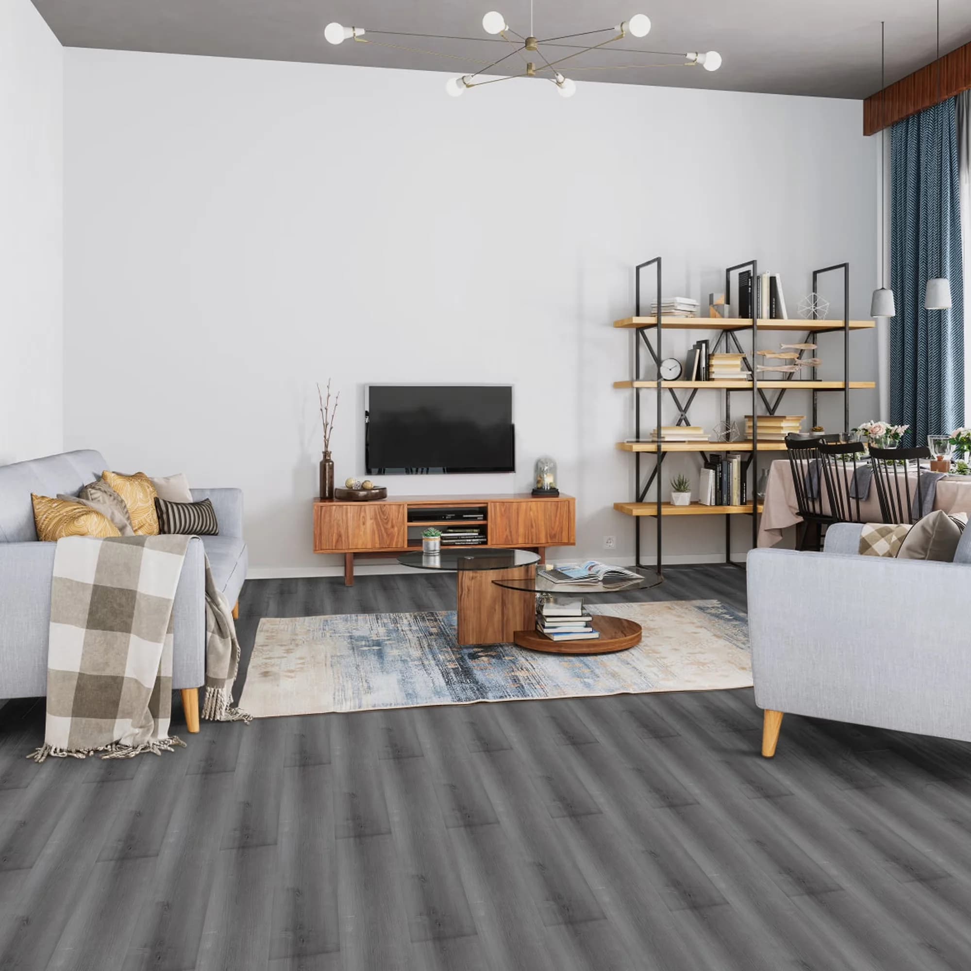 Classic Grey Vinyl Flooring Vinyl Plank Flooring with Waterproof, Easy To Clean - Pvc Gray Model 5DC26F