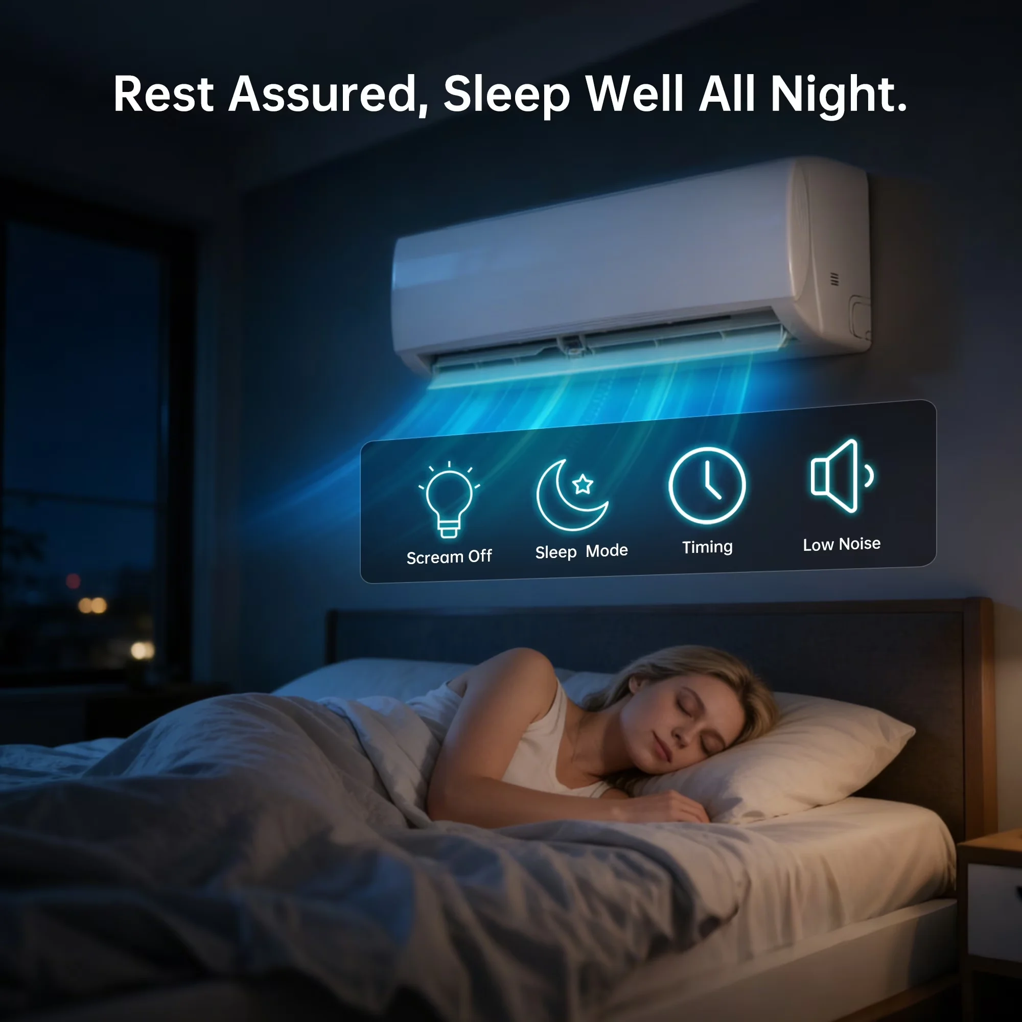 Durable Air Conditioner with 18000 BTU, 230V, Remote Controlled - White Model 02E32F