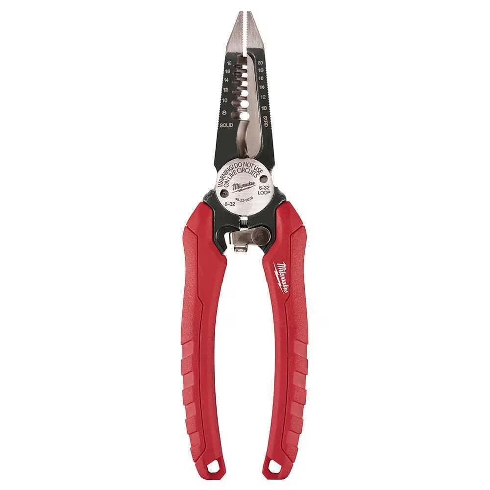 Sleek Hand Tool with Comfort Grip, Rubber Grip, 48-22-3079 GRIP 6IN1 - Red 6" Model 8D7A8E