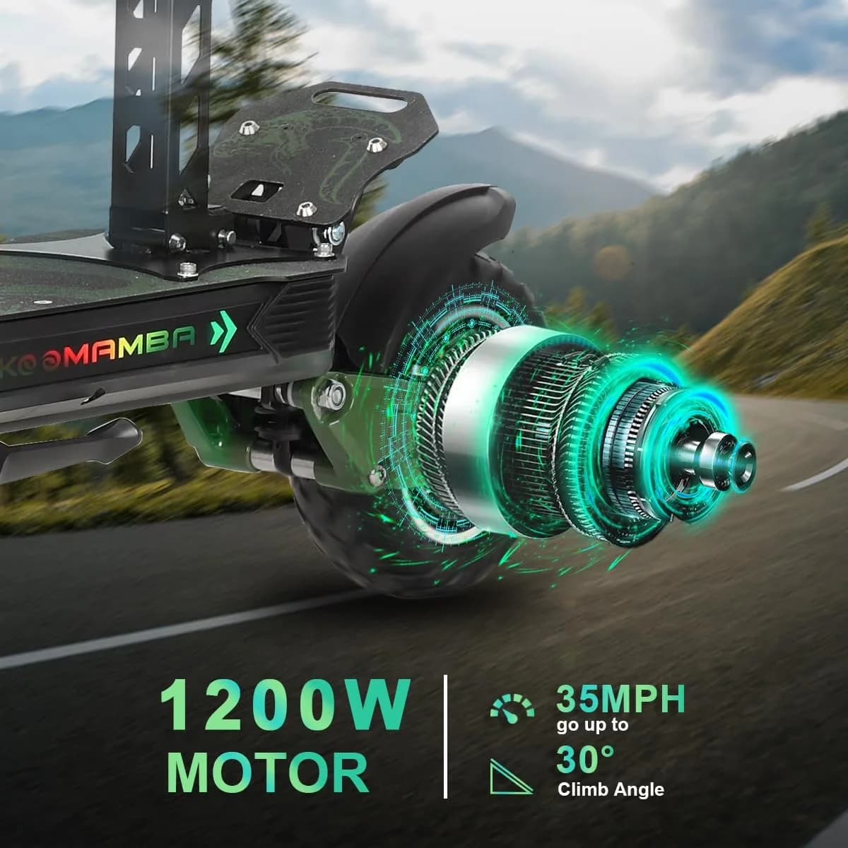 Classic Scooter with 1200W, Headlights, 10'' Off Road Tires Commuting Escooter - Alluminium Alloy Model 1175E6