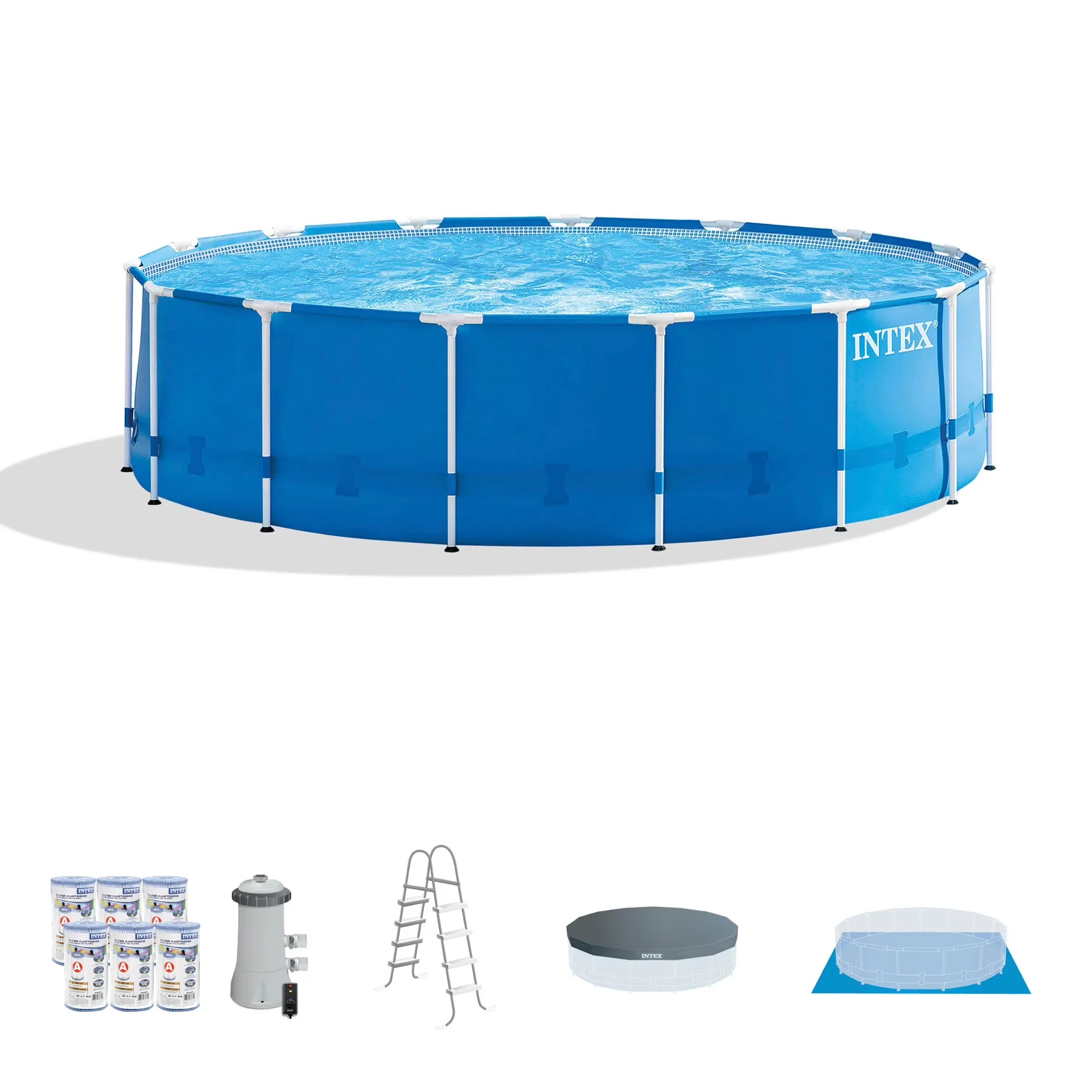 Efficient Above Ground Pool with Puncture Resistant, Uv Resistant - Blue Model 0B5B15