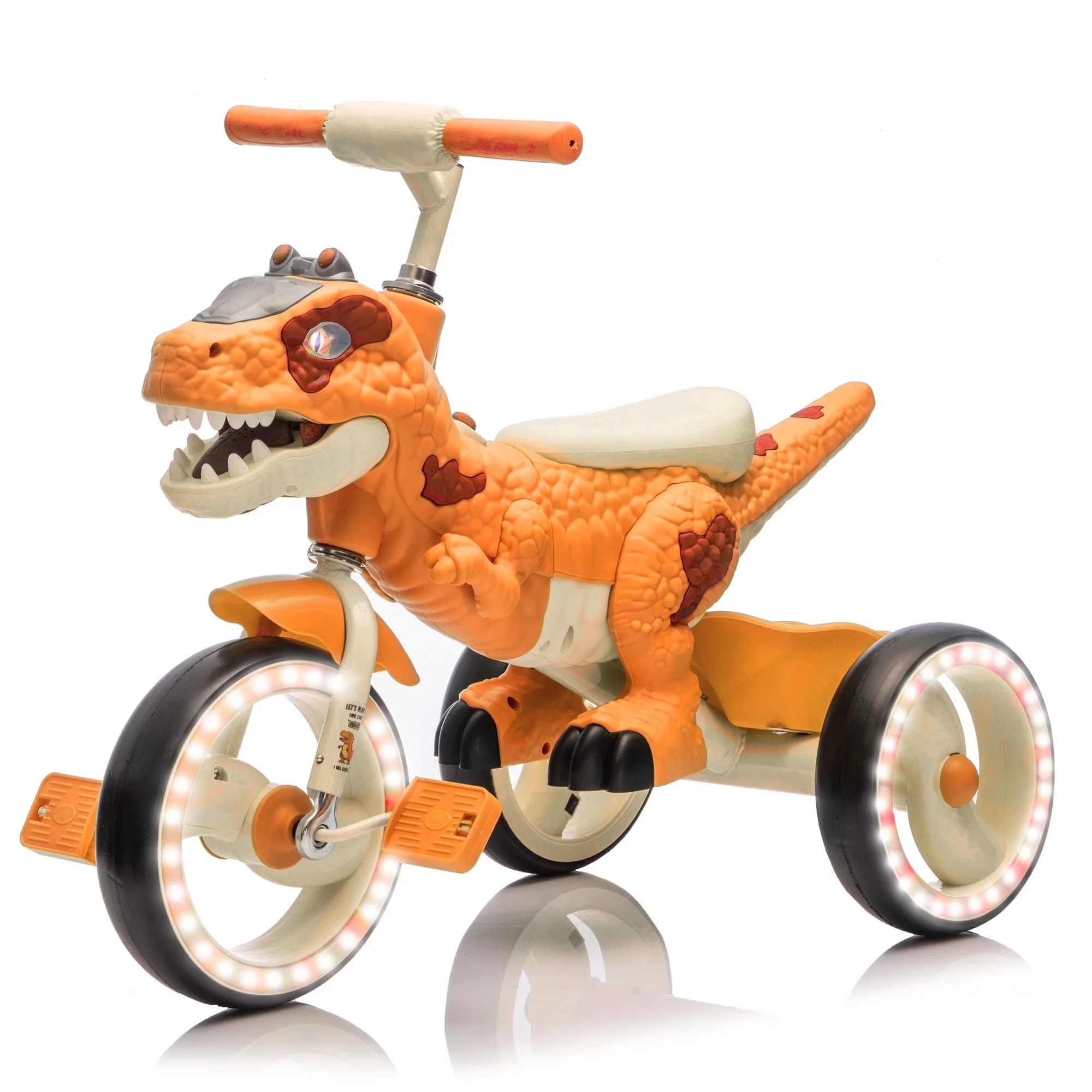 Essential Kids Bike with LED, Music & LED Lights, Anti-Slip Pedals - Orange Model D732FC