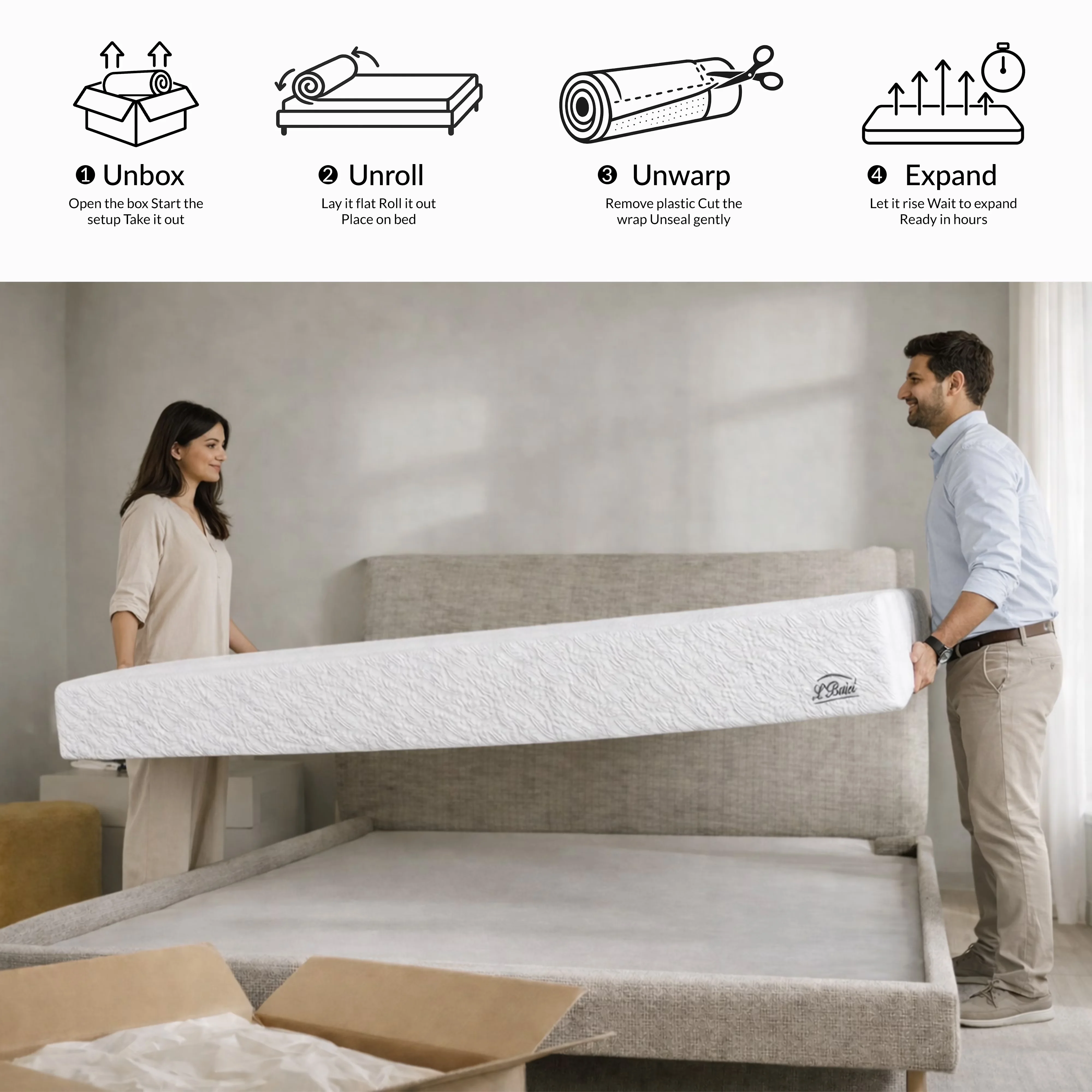 Innovative Mattresses Accessory with Hypoallergenic, Medium Firm - White Memory Foam Model CA661D