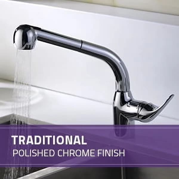 Modern Kitchen Renovation with Pull Out Sprayer, Overall Faucet Width: 3", Overall Faucet Depth: 9.25" - Brass Gray Model 298502