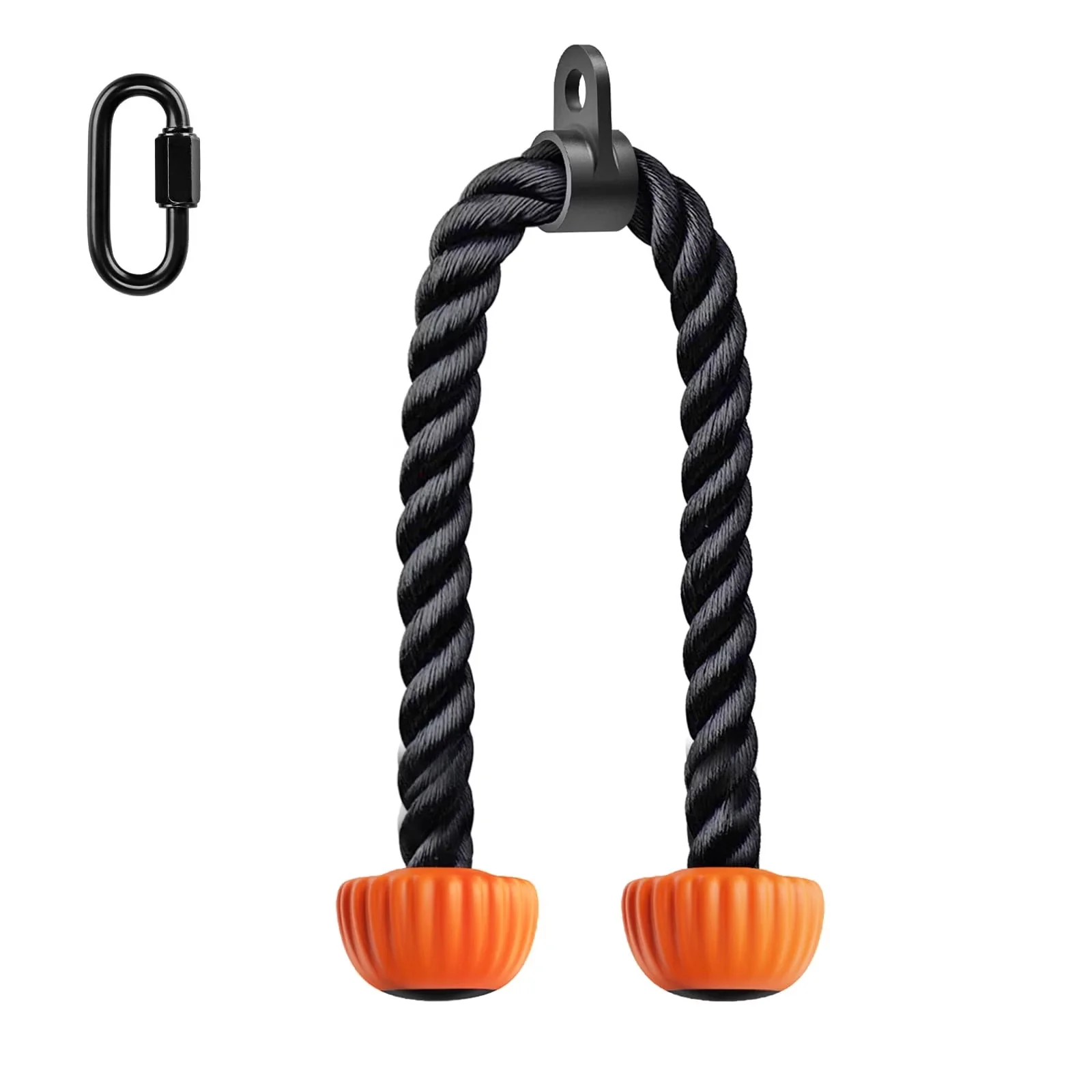 Compact Home Gym Accessory with Heavy Duty, Easy to Grip & Non-Slip Cable Attachment, 28 inch Tricep Rope Pull Down Cable - Orange... Model 156976